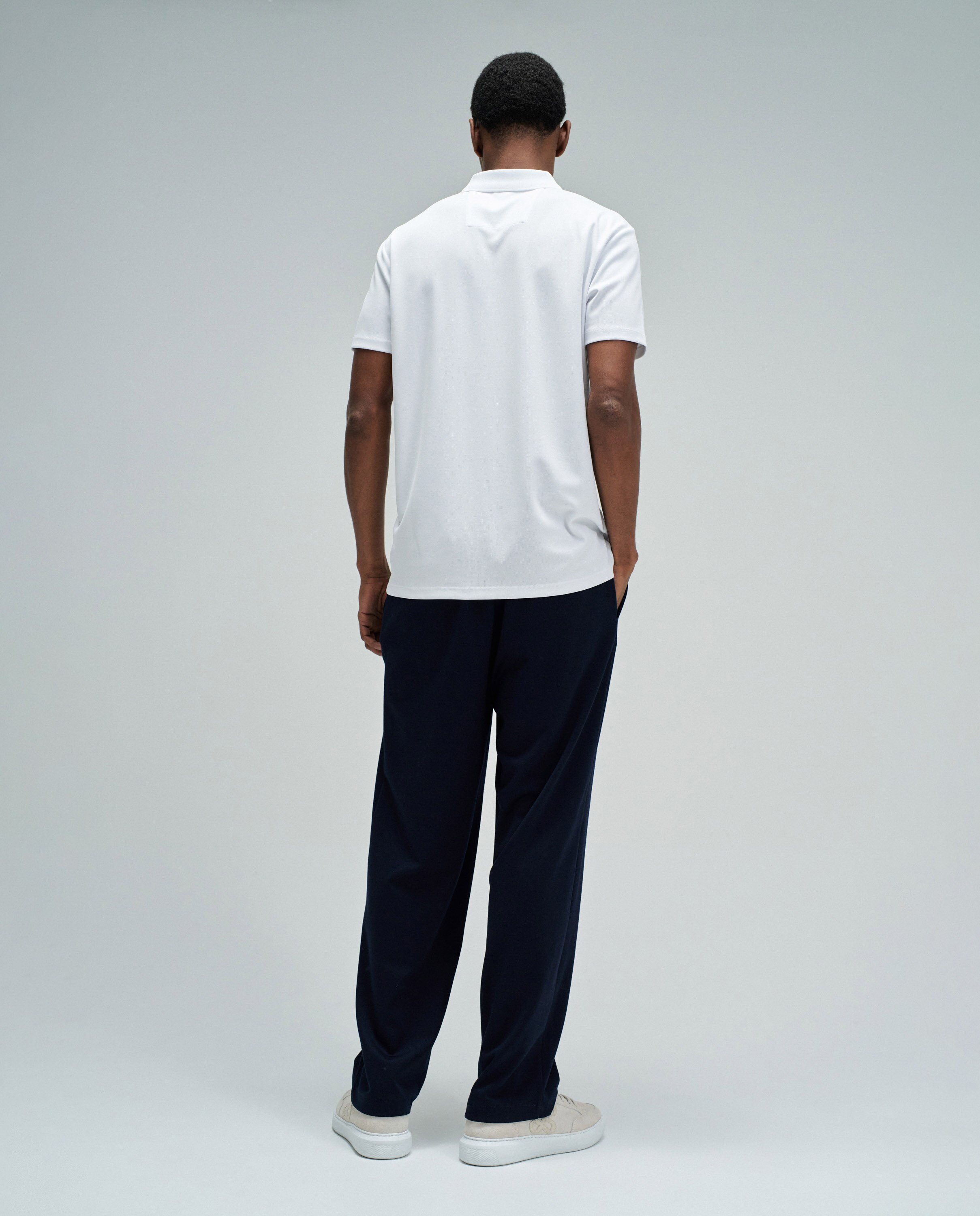 Polo com Fecho Regular Fit Branco-3