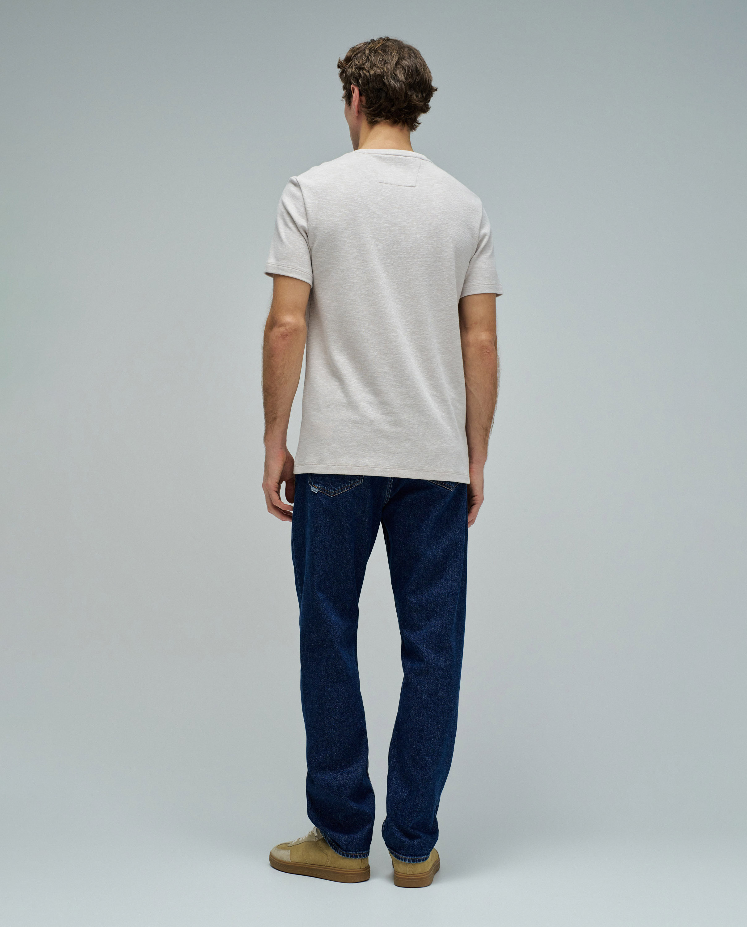 T-shirt com Branding Slim Fit Natural-3