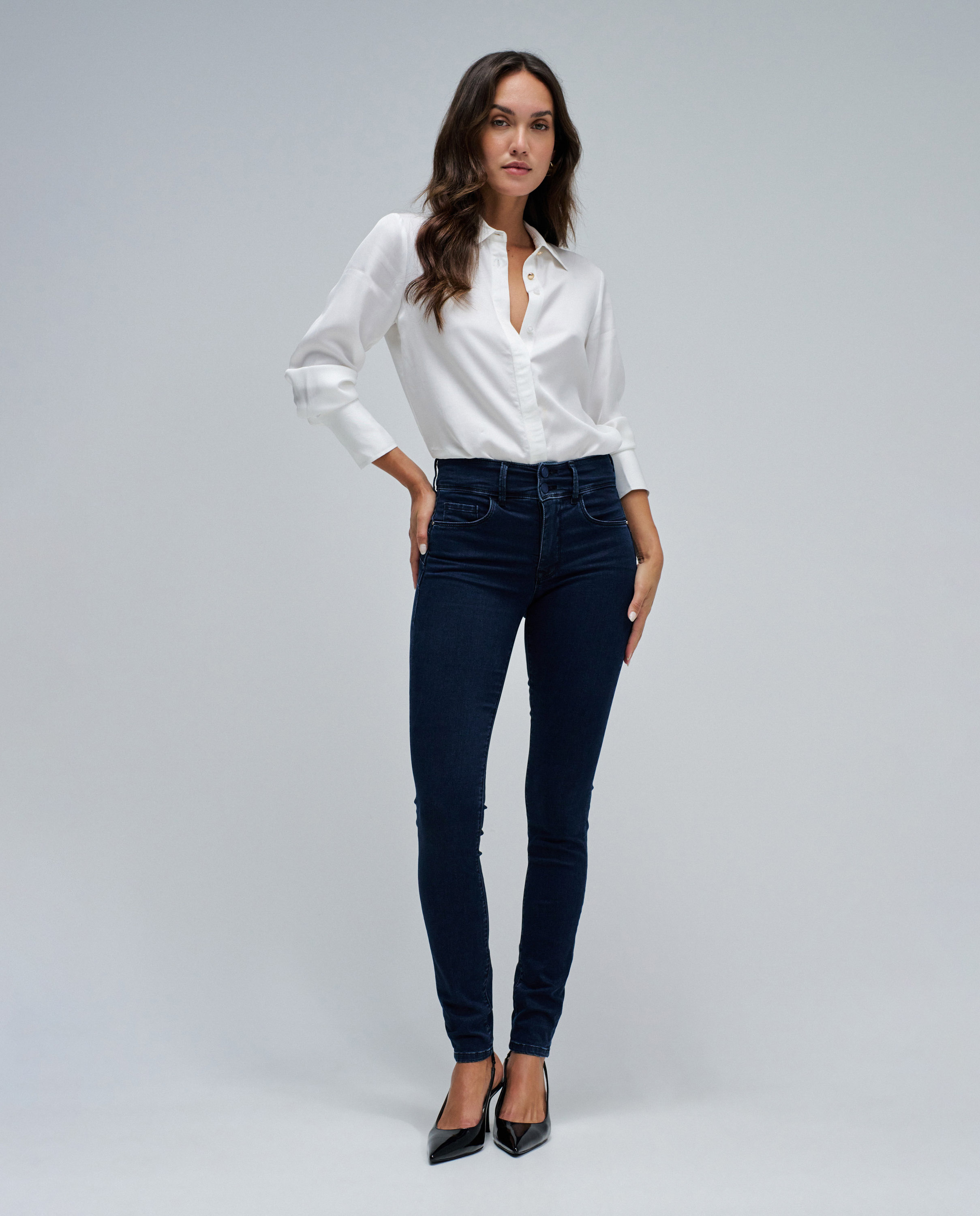 Jeans Secret Calças Chino Push In Skinny Azul-1