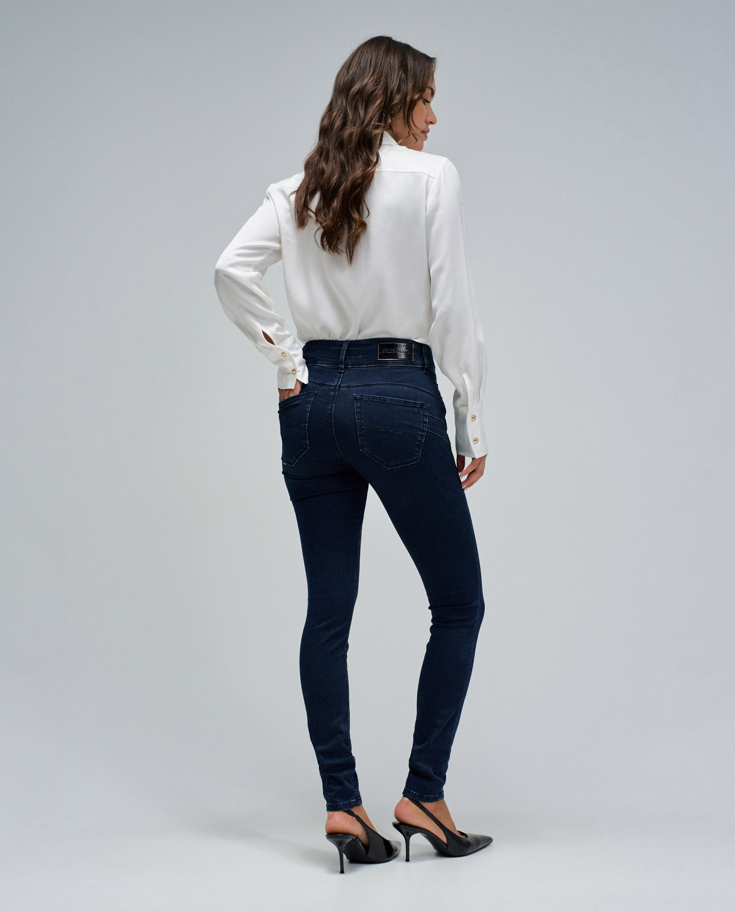 Jeans Secret Calças Chino Push In Skinny Azul-3