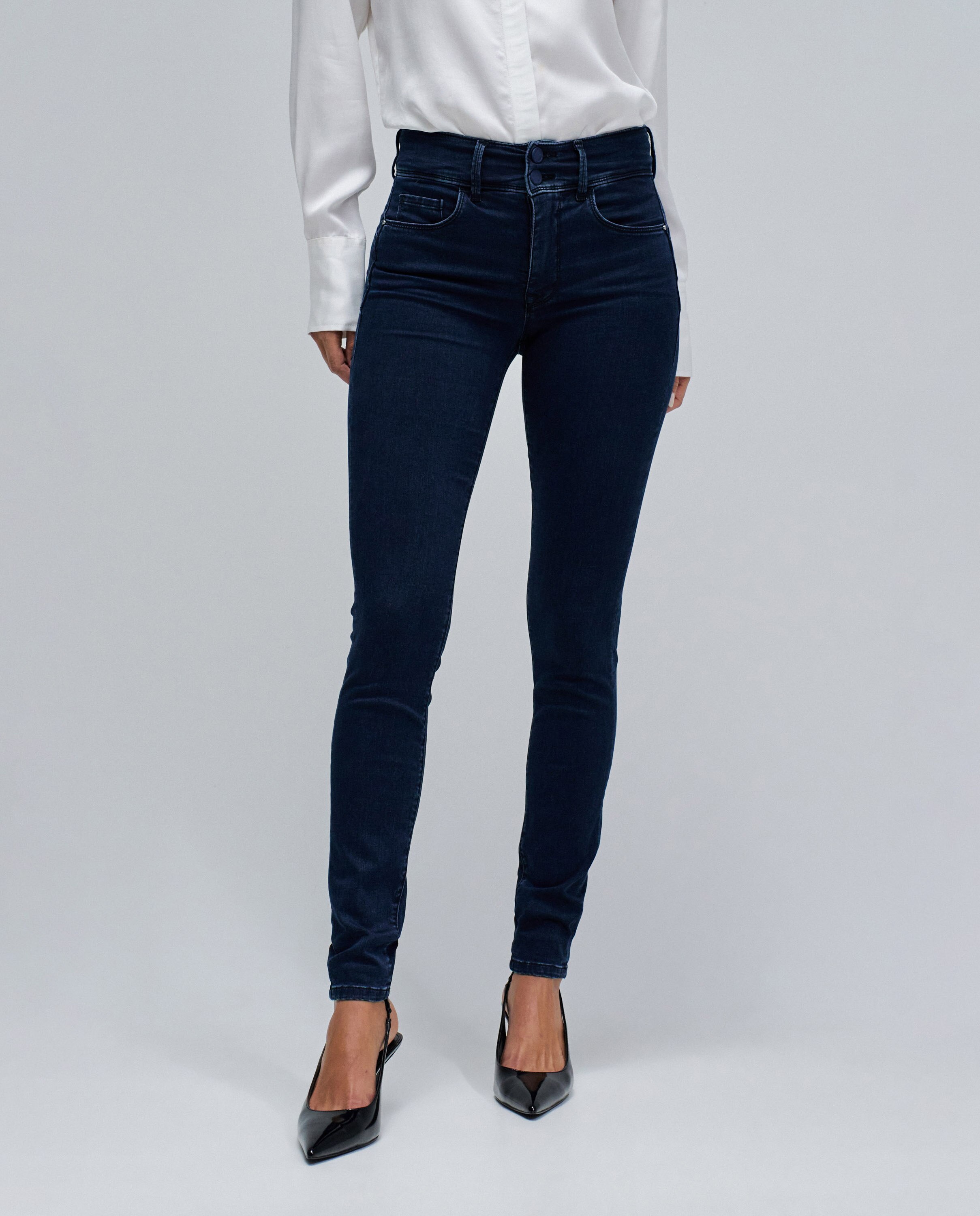 Jeans Secret Calças Chino Push In Skinny Azul-5