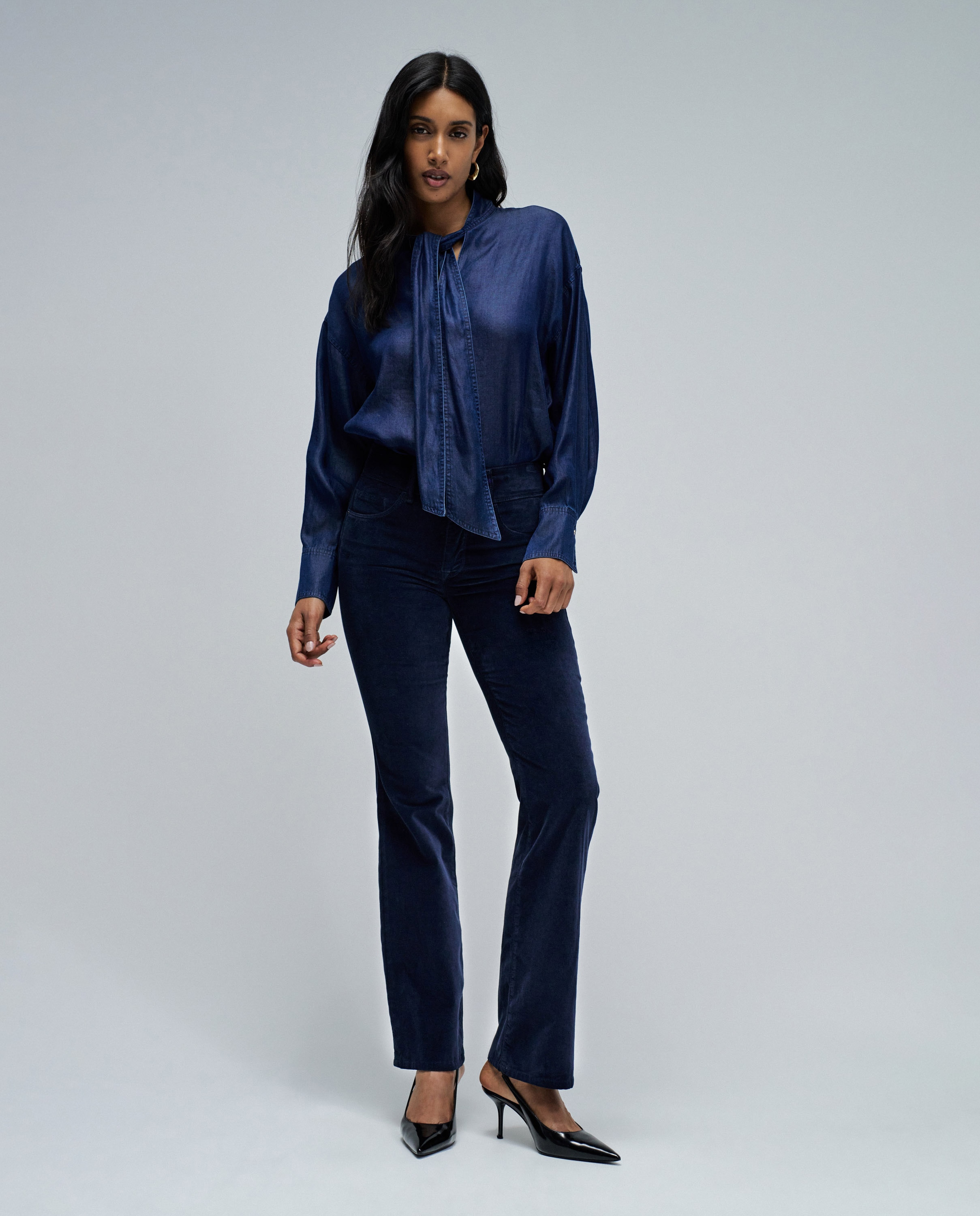 Jeans Secret Push In Bootcut de Veludo Azul-1