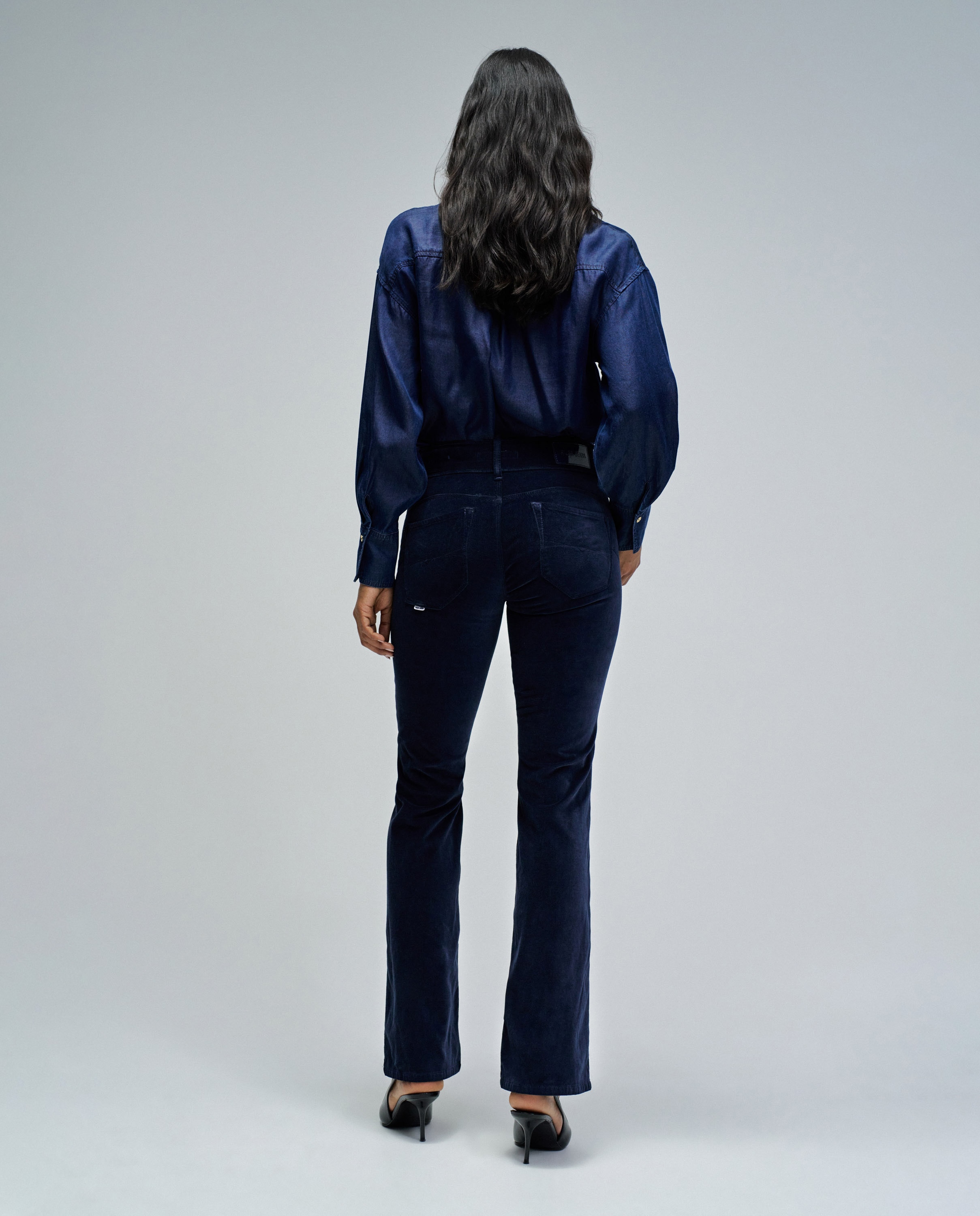 Jeans Secret Push In Bootcut de Veludo Azul-3