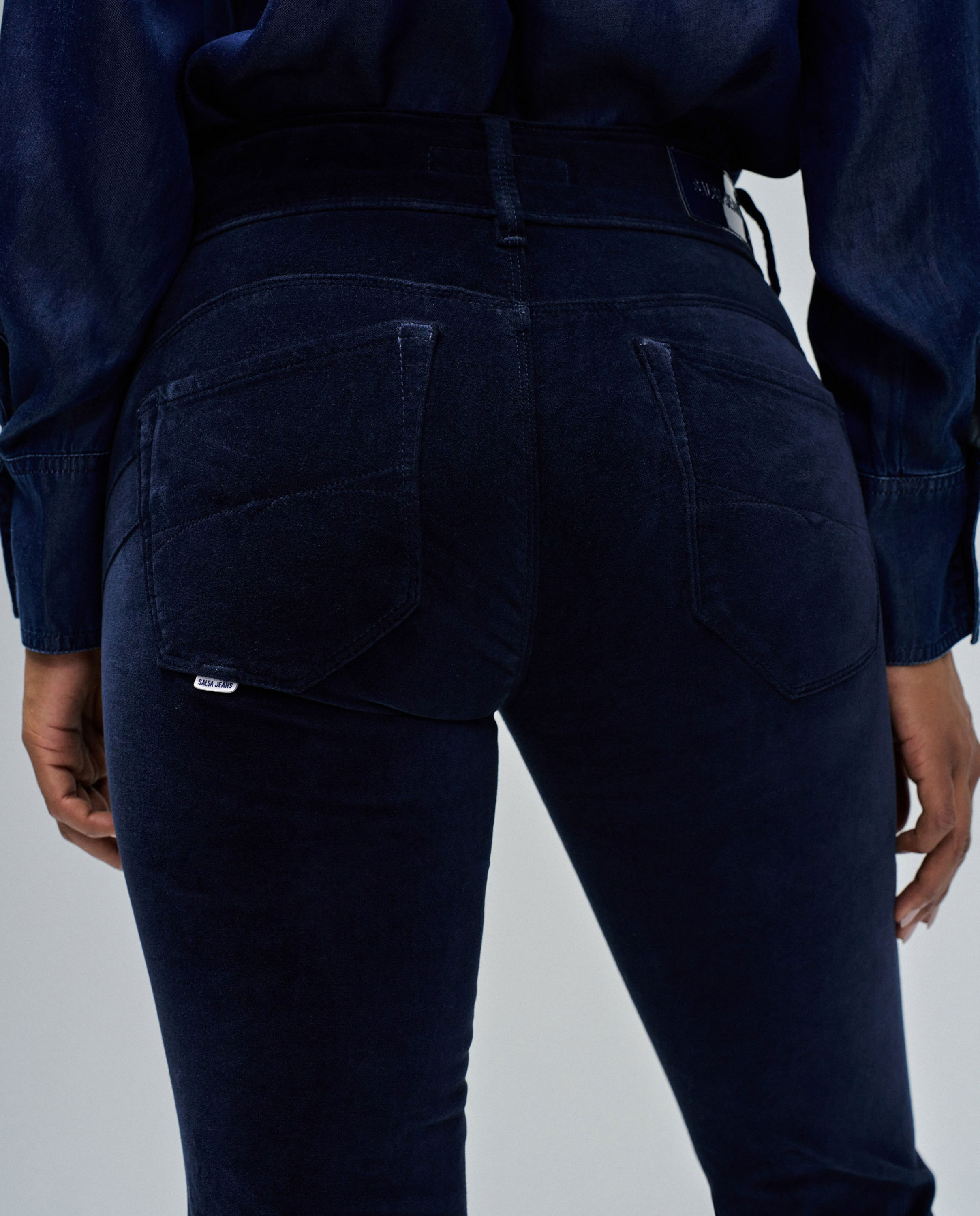 Jeans Secret Push In Bootcut de Veludo Azul-4