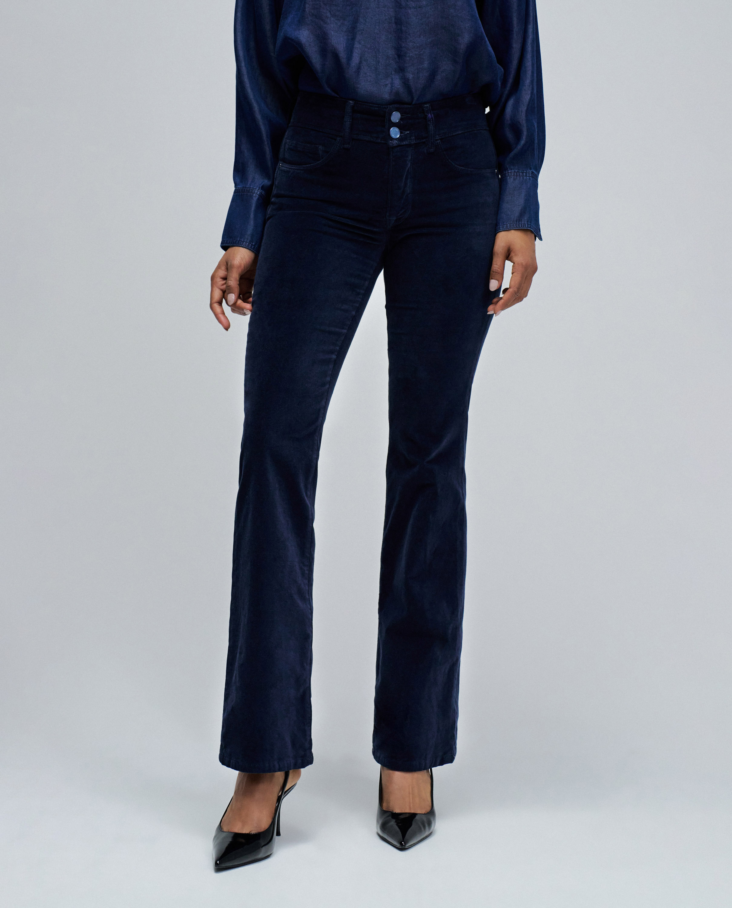 Jeans Secret Push In Bootcut de Veludo Azul-5