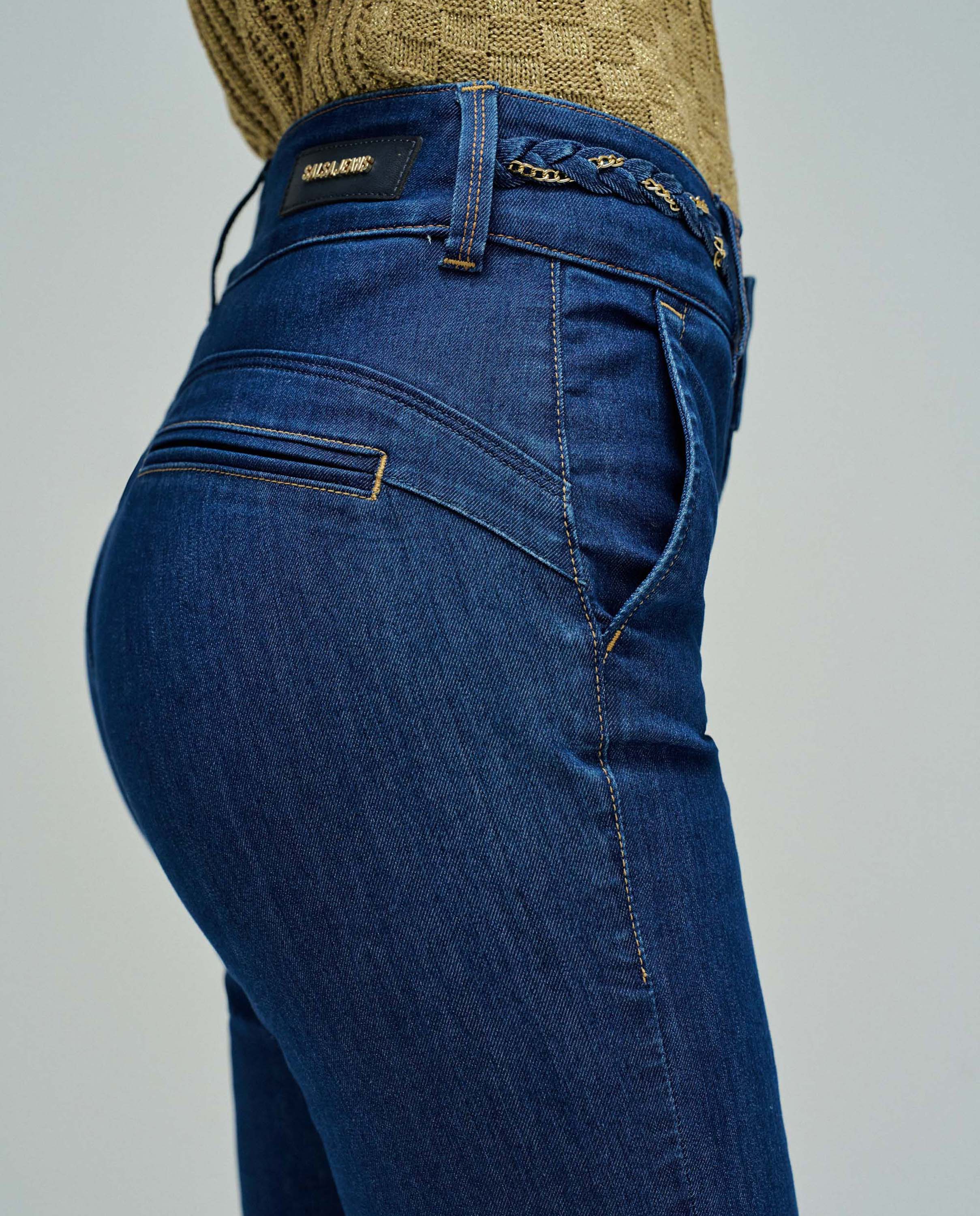 Jeans À Boca de Sino Calças Chino Push In Flare Azul denim-4