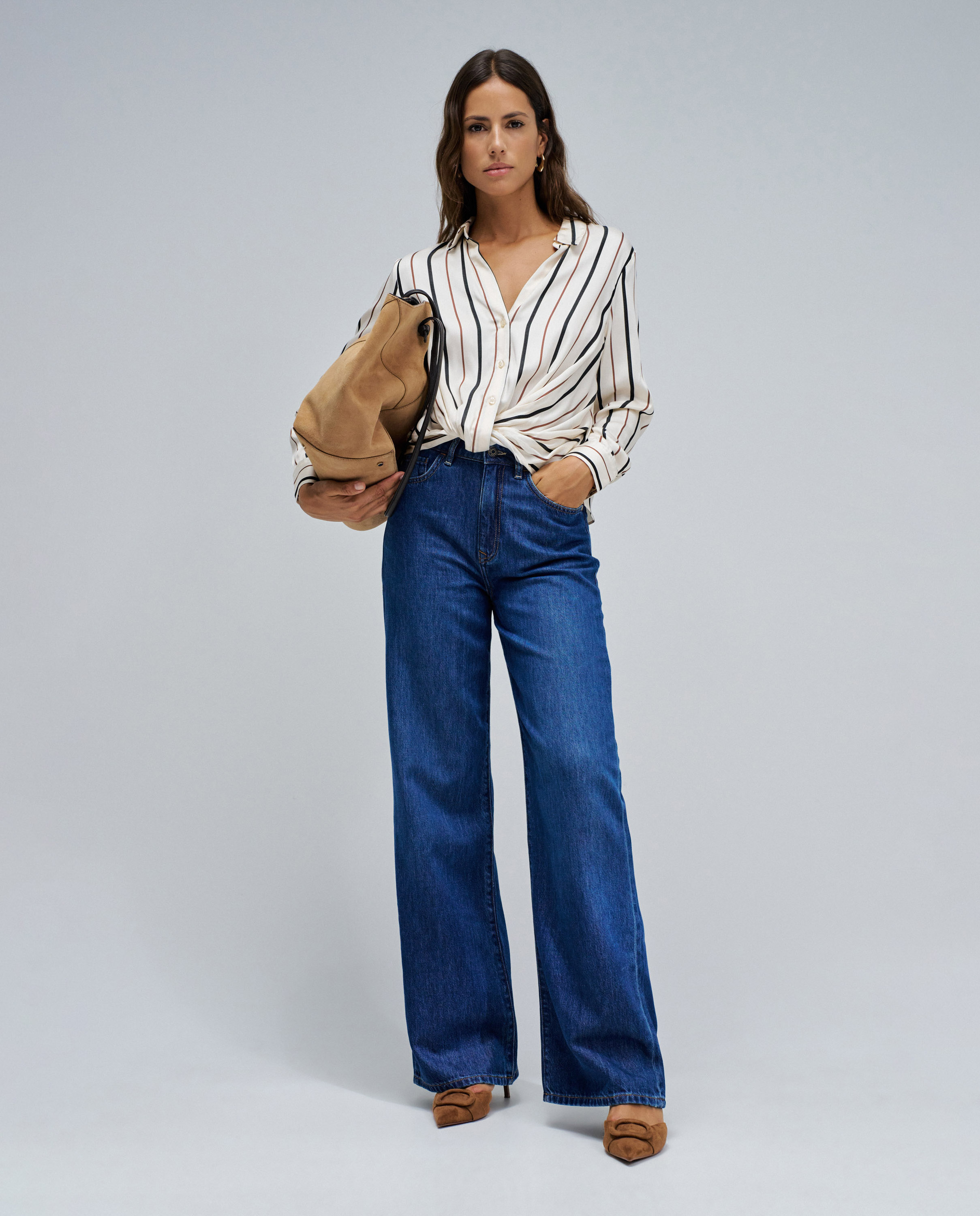 Blusa Às Riscas Natural-5