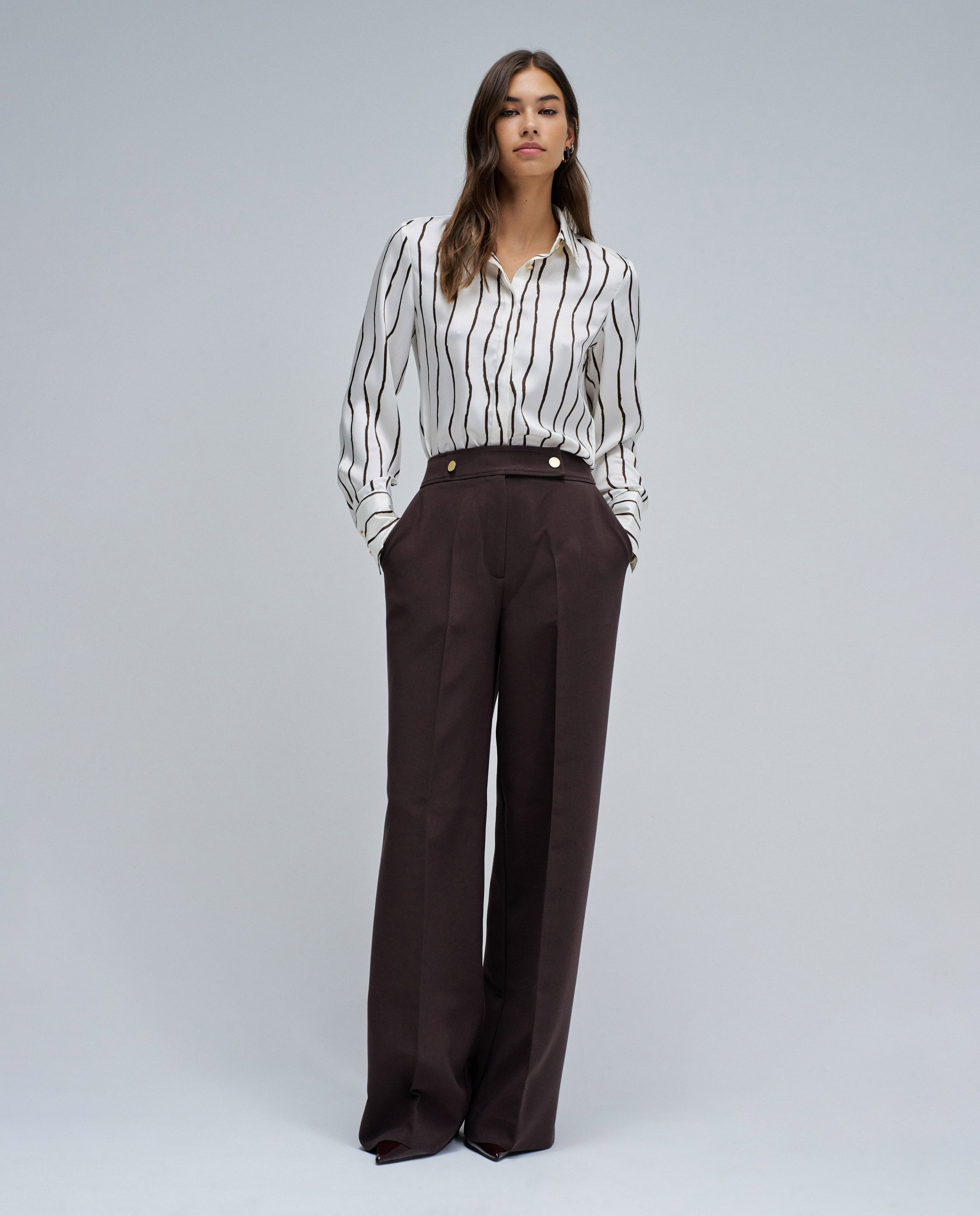 Camisa Às Riscas Branco / Preto-5