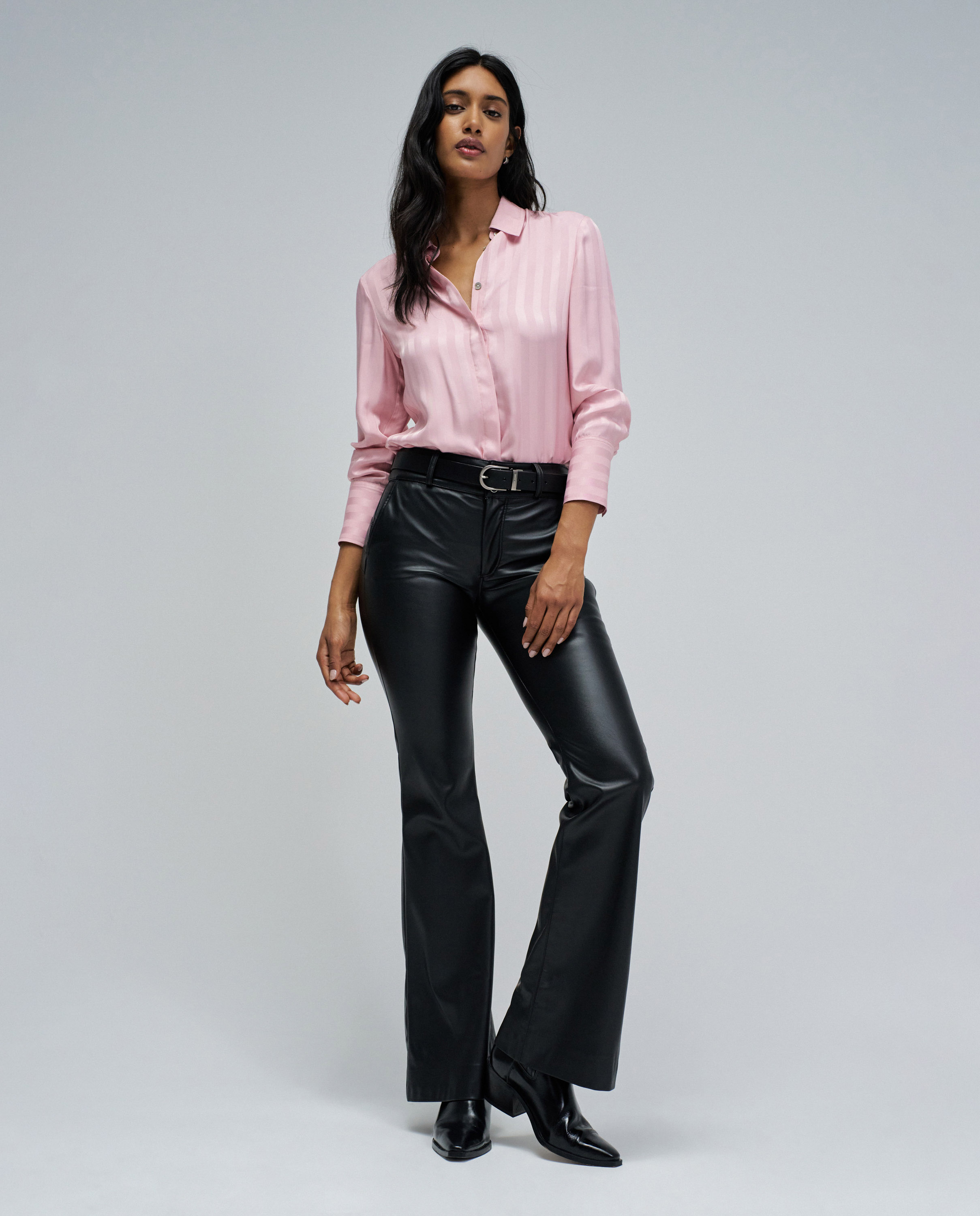 Camisa Acetinada Rosa-claro-5