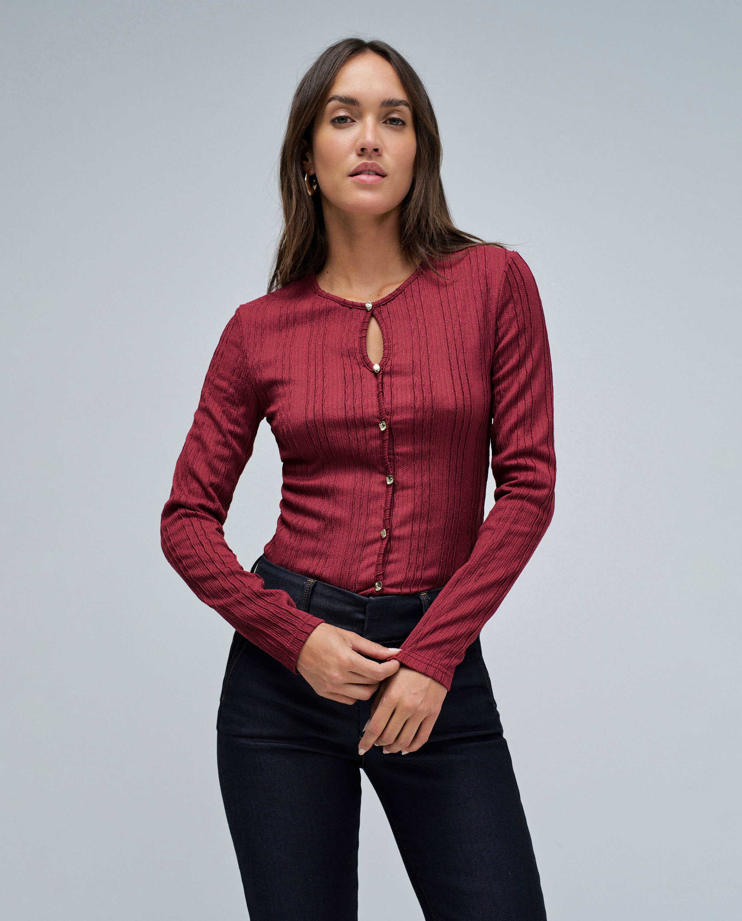 Camisola Texturizada Vermelho-1