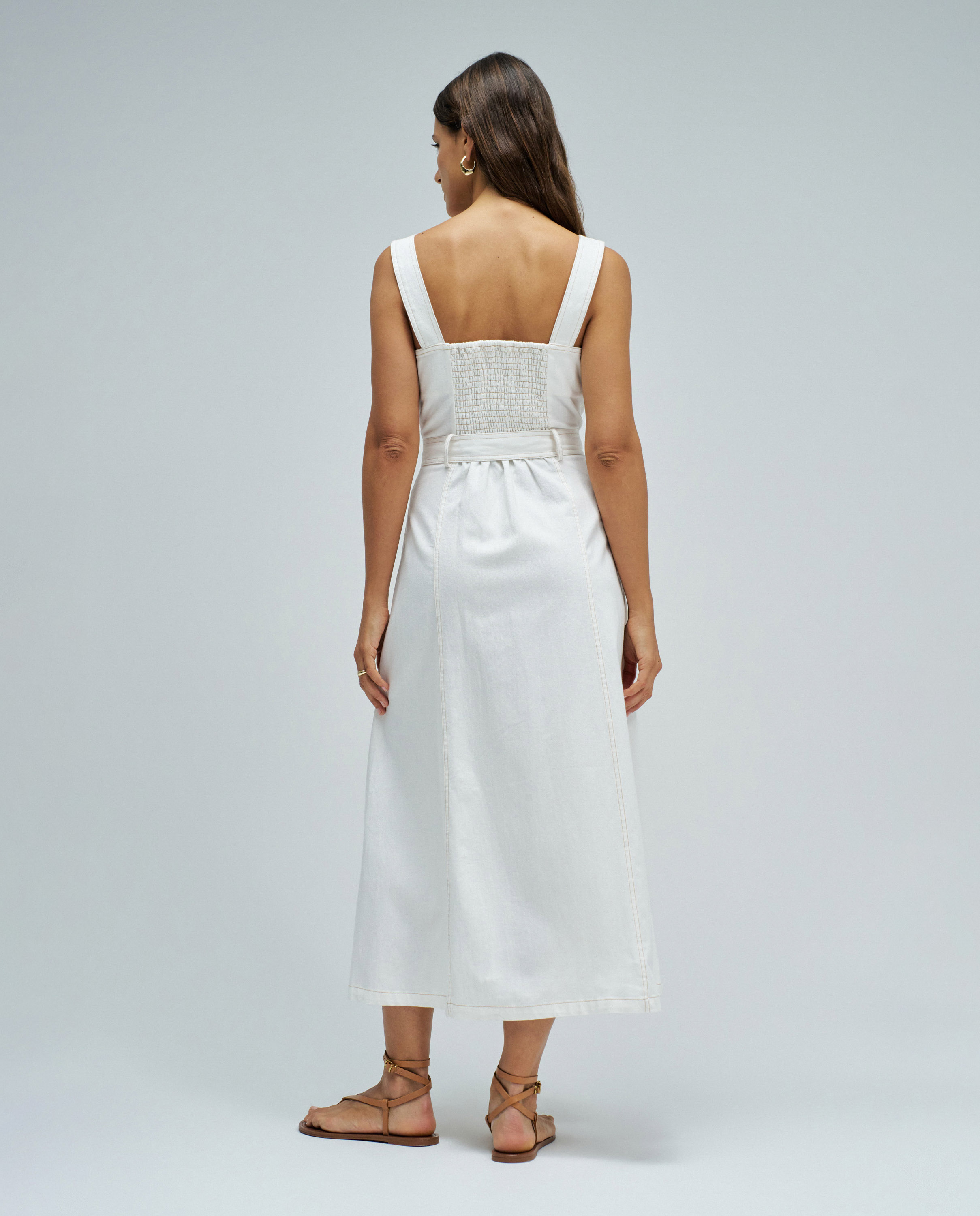 Vestido Midi em Lightdenim Branco-3