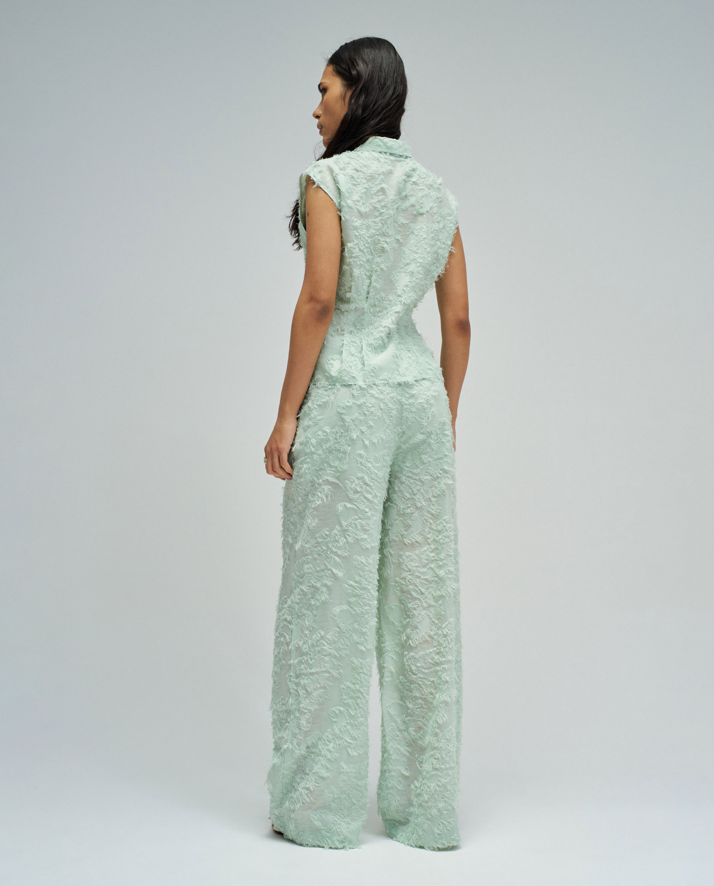 Camisa com Jacquard Verde-claro-3