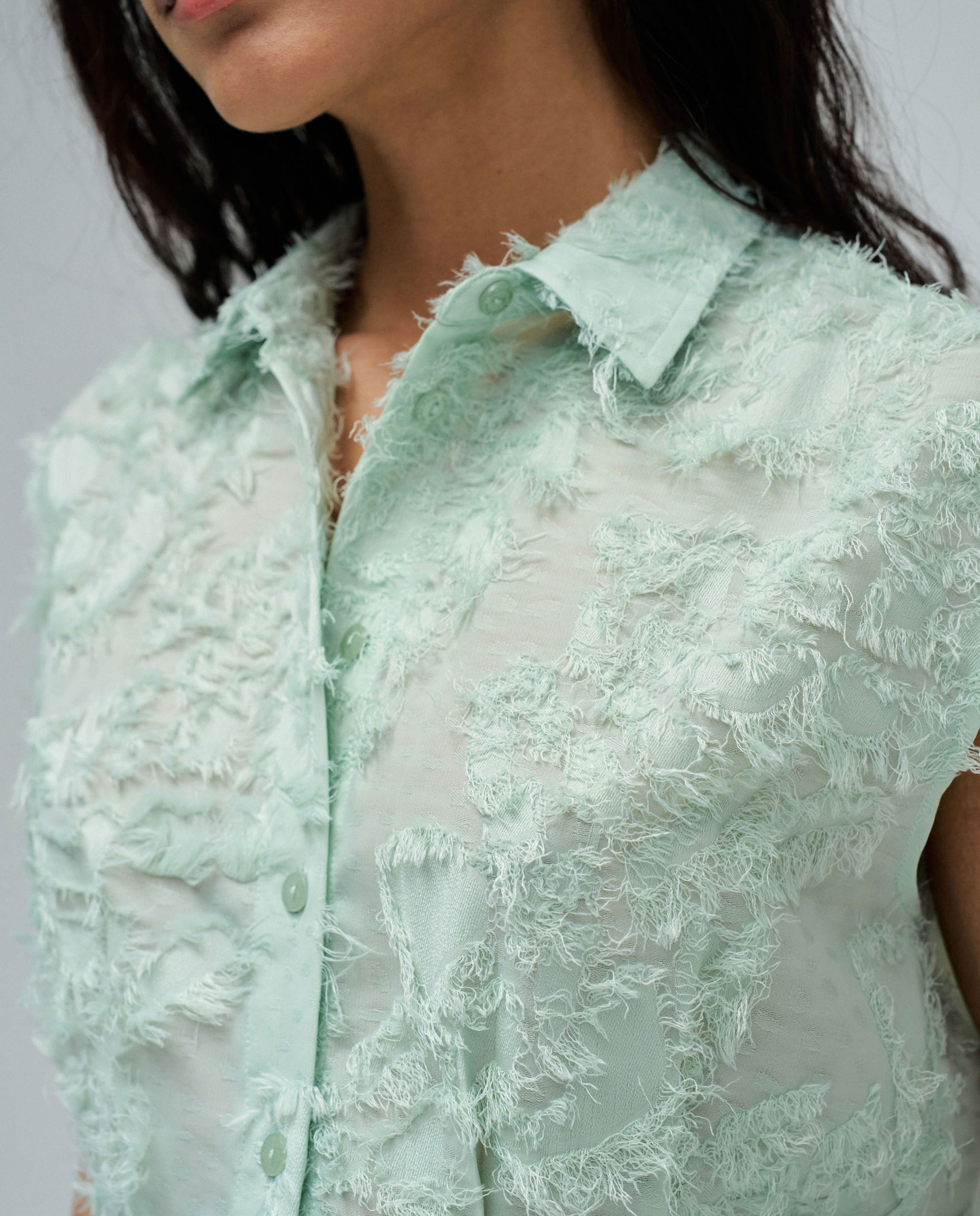 Camisa com Jacquard Verde-claro-4
