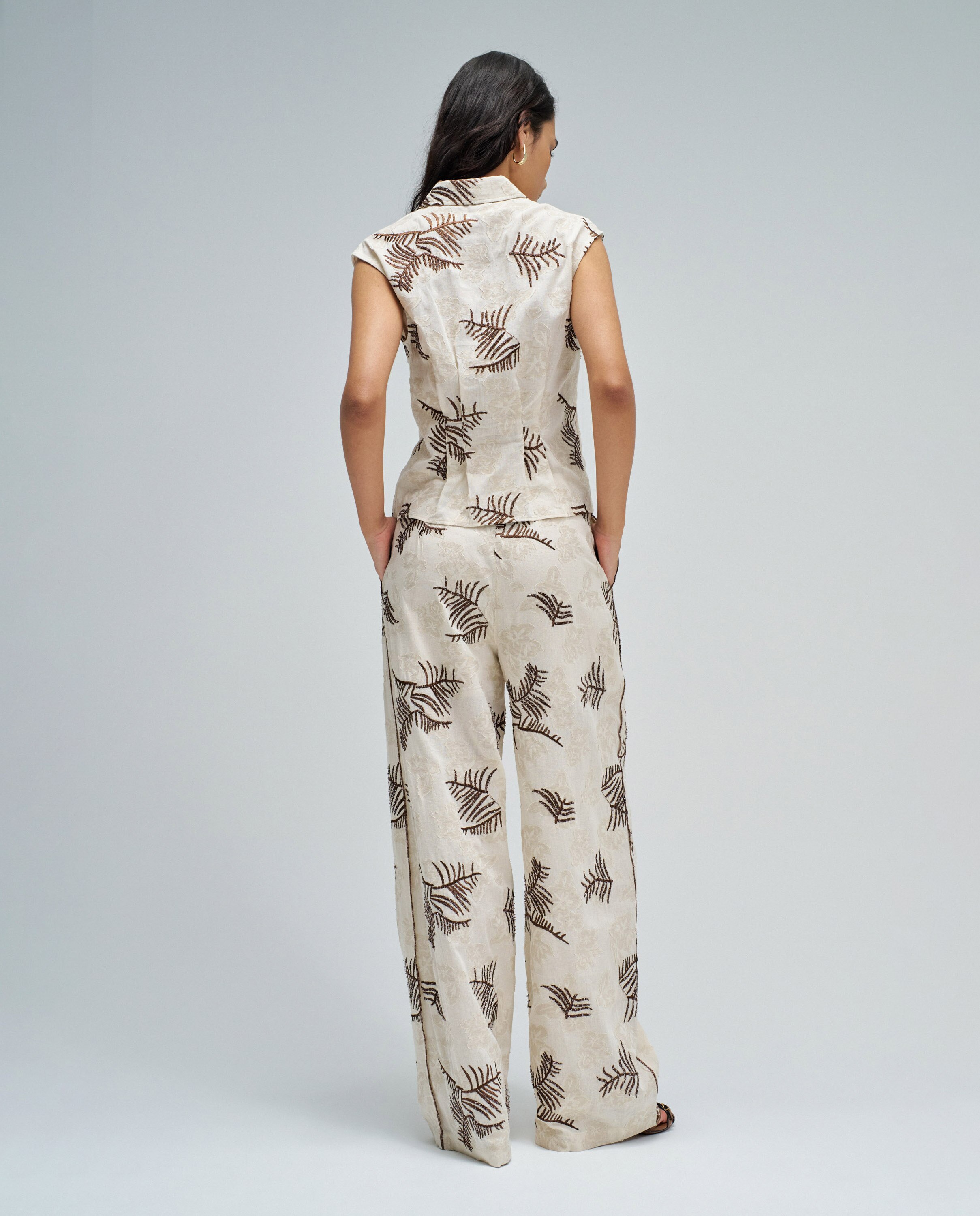 Camisa com Jacquard Branco-3