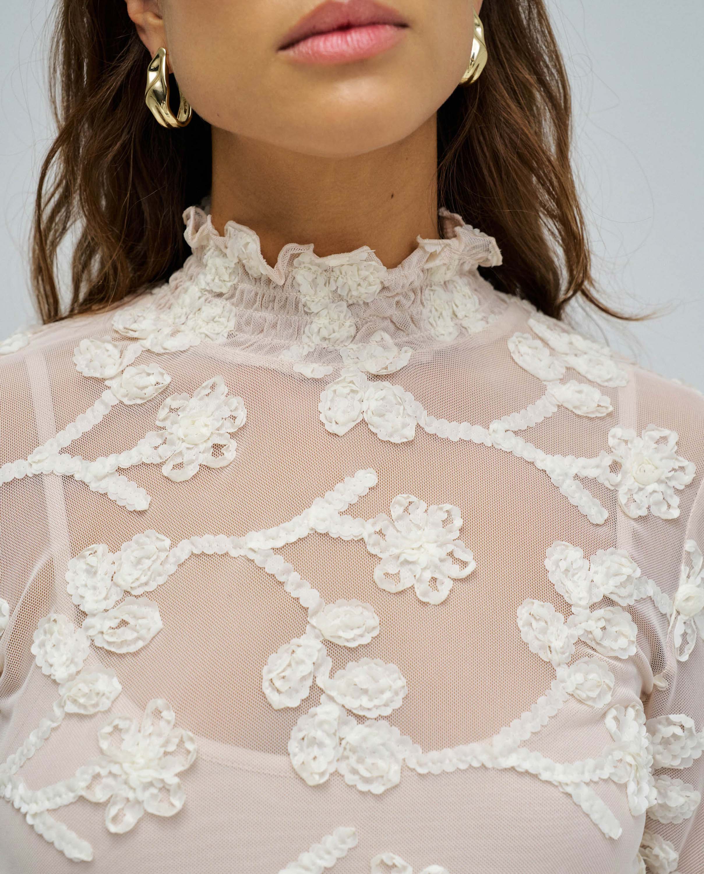 Camisola com Efeito Tridimensional Natural-4