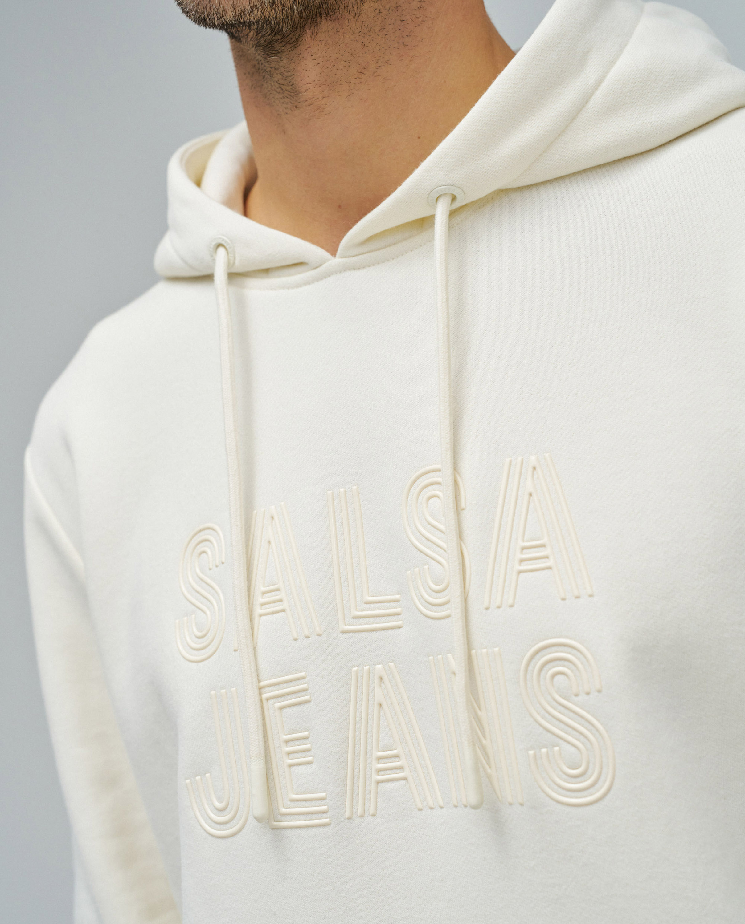 Sweatshirt com Capuz com Branding Branco-4