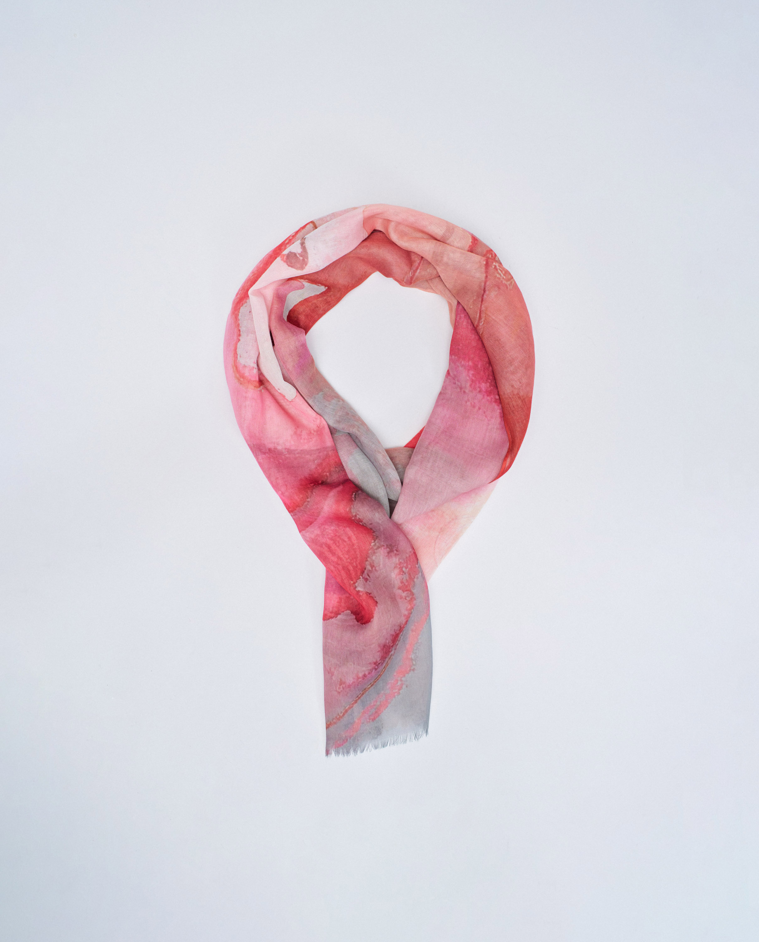 Cachecol com Estampado Rosa-3