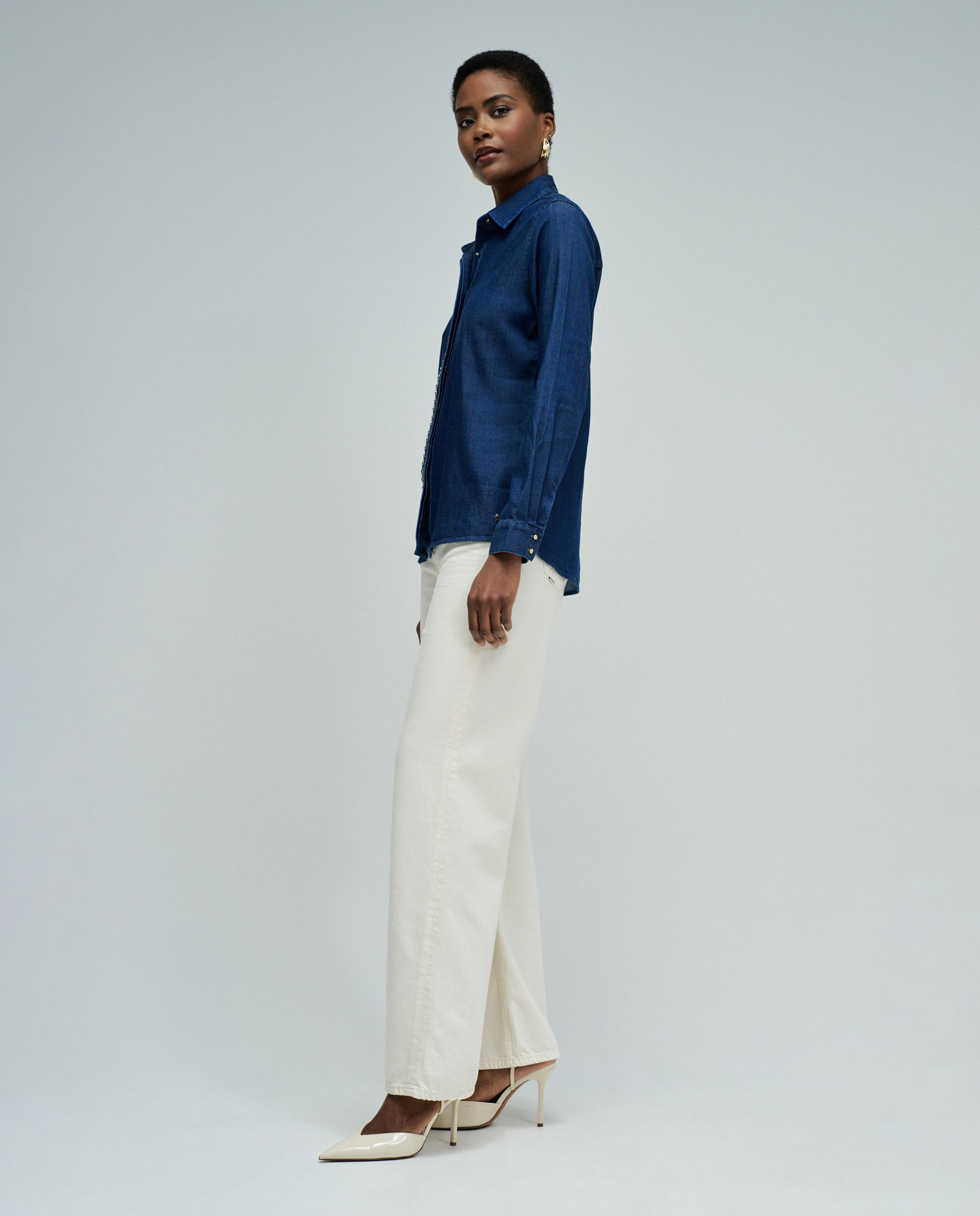 Camisa em Lightdenim Azul denim-2