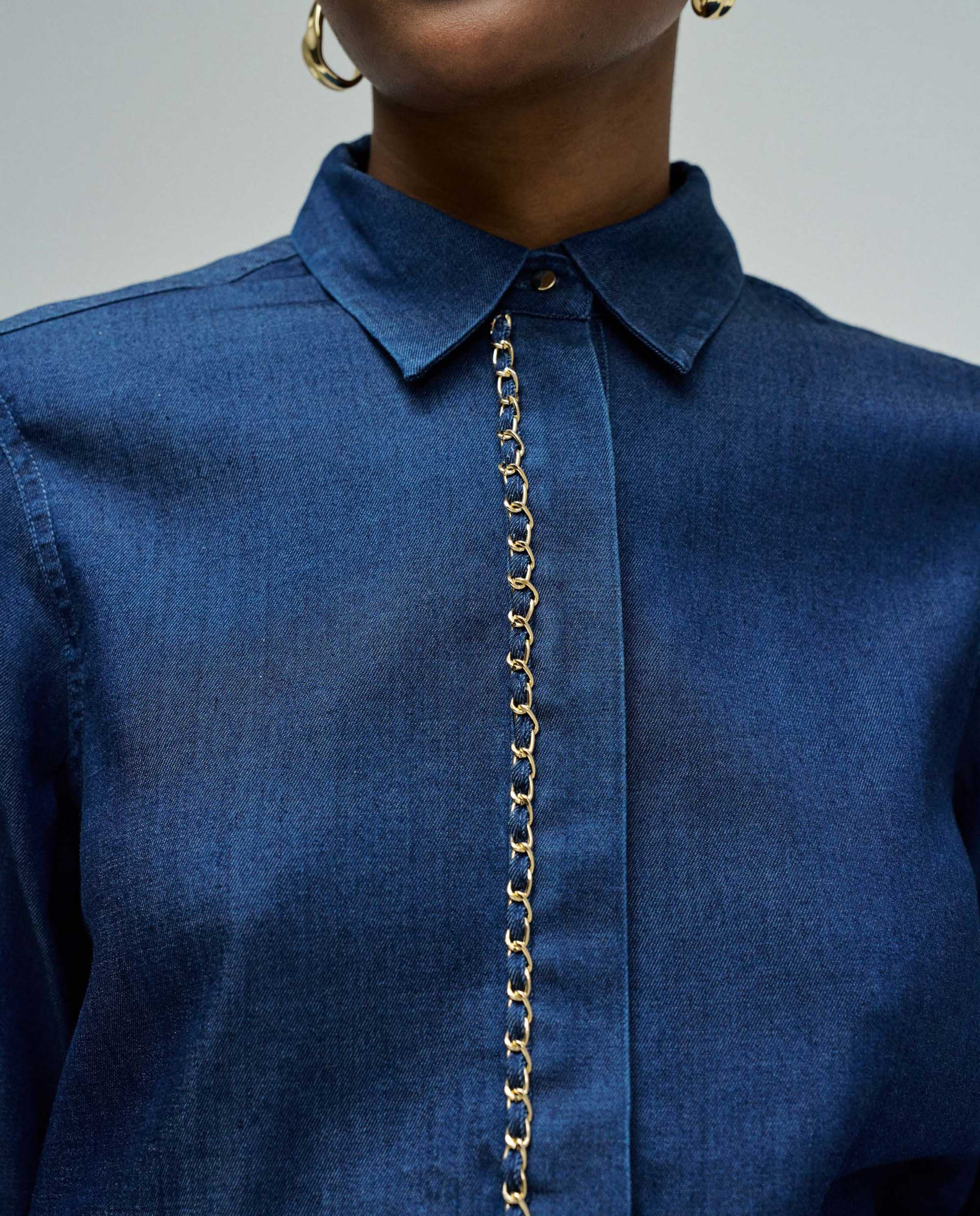 Camisa em Lightdenim Azul denim-4