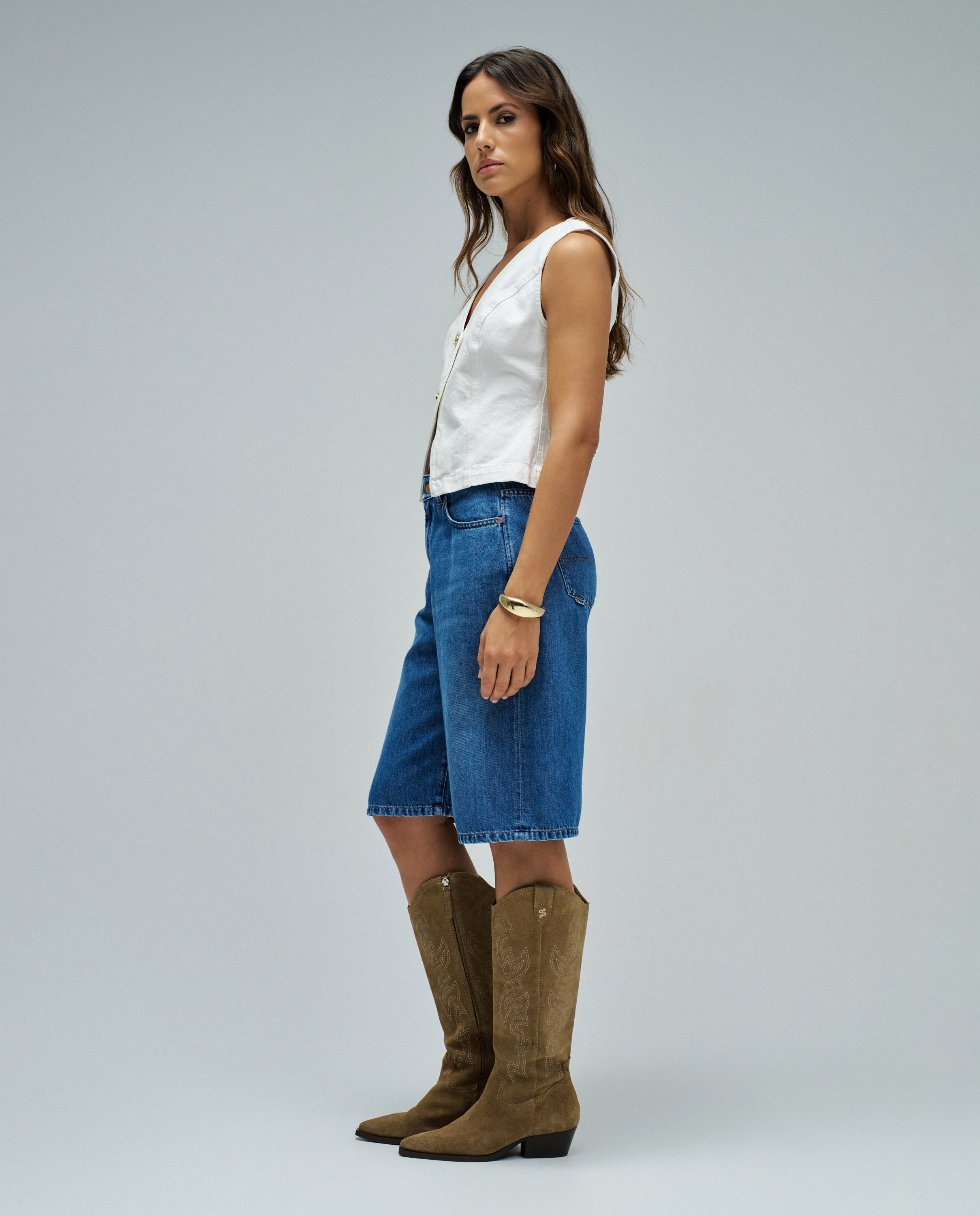 Colete em Denim Natural-2