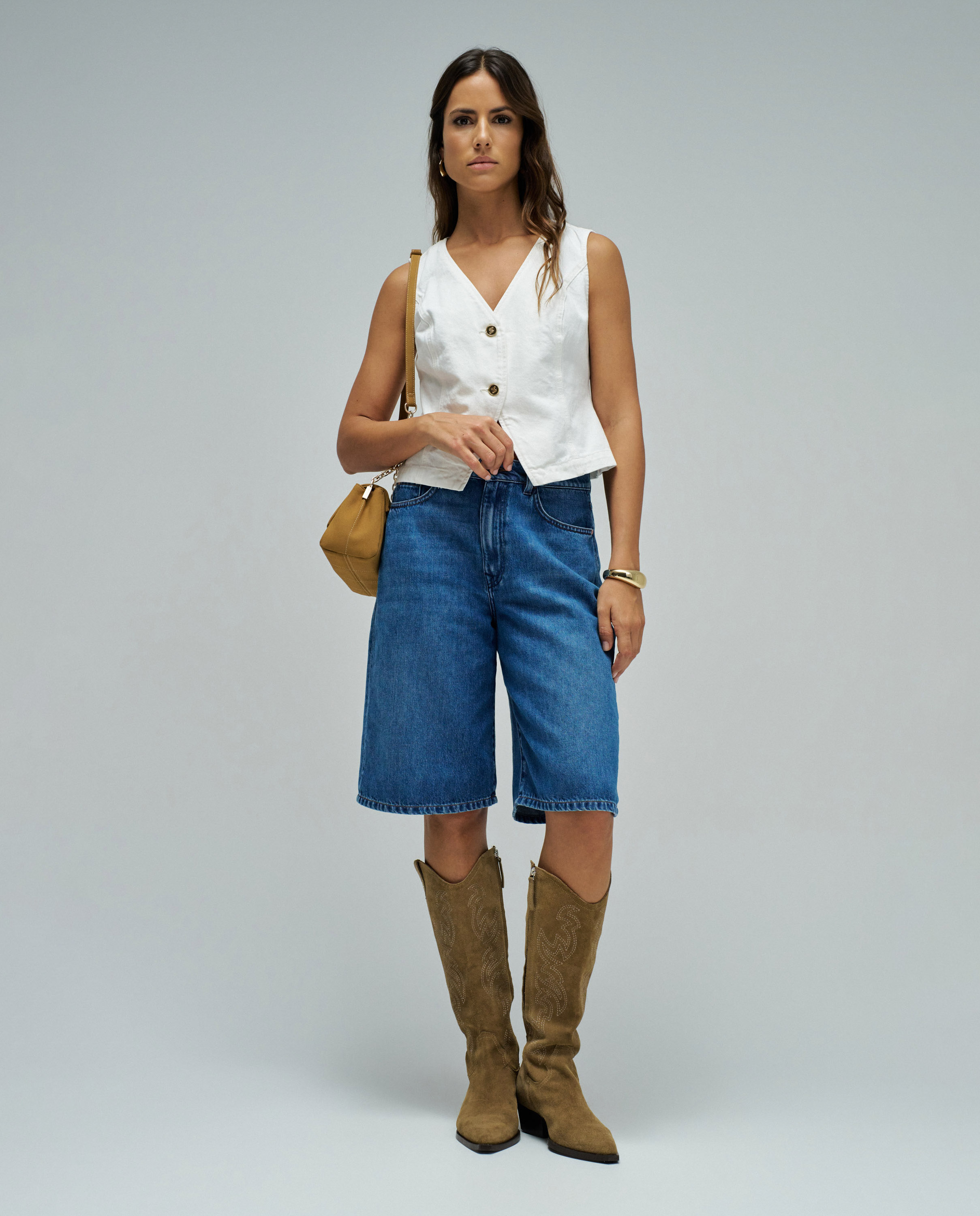 Colete em Denim Natural-5