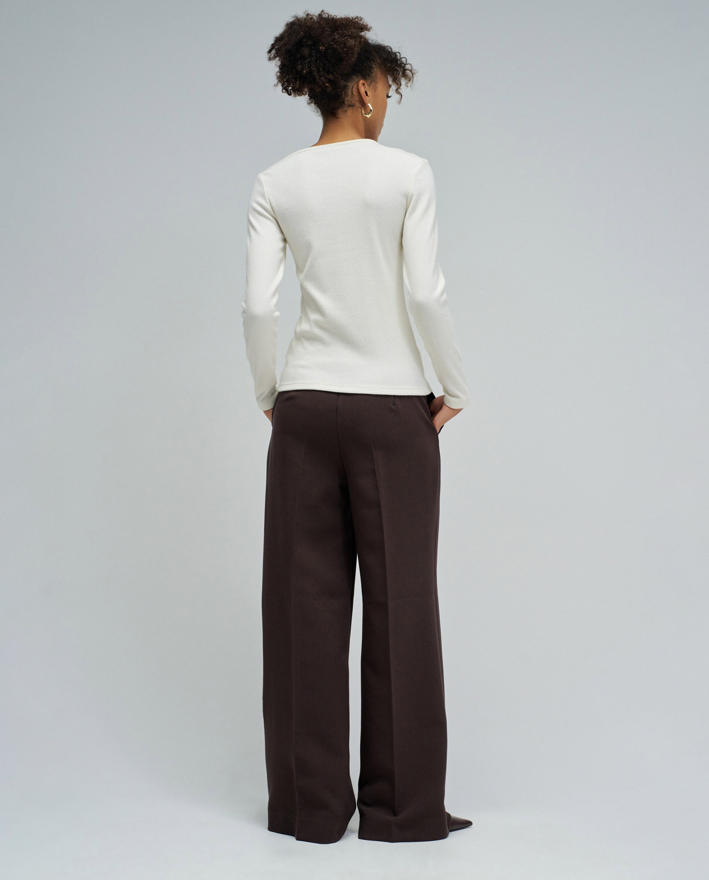Camisola de Malha Canelada Natural-3