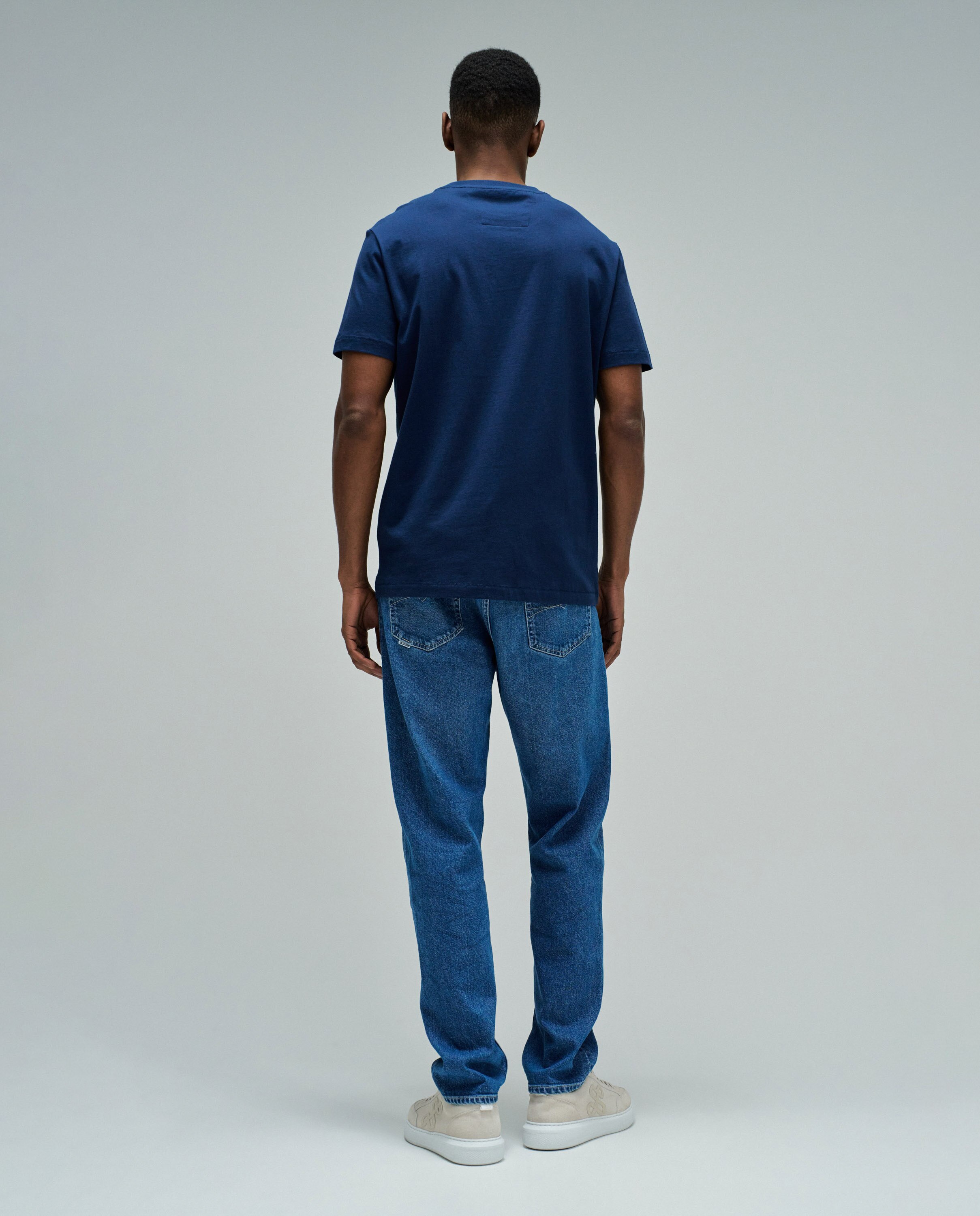 T-shirt com Branding Slim Fit Azul-3