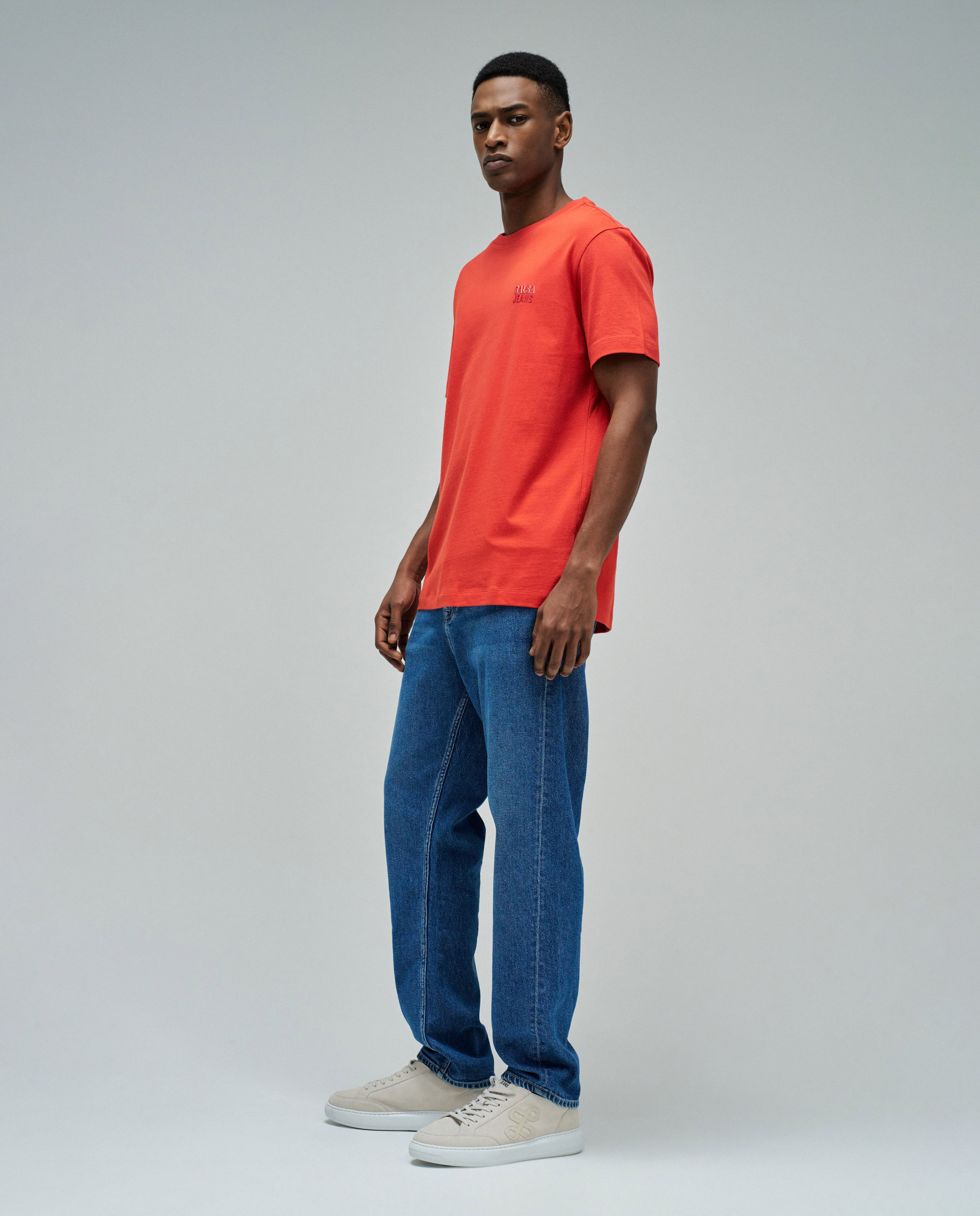 T-shirt com Branding Slim Fit Vermelho-2