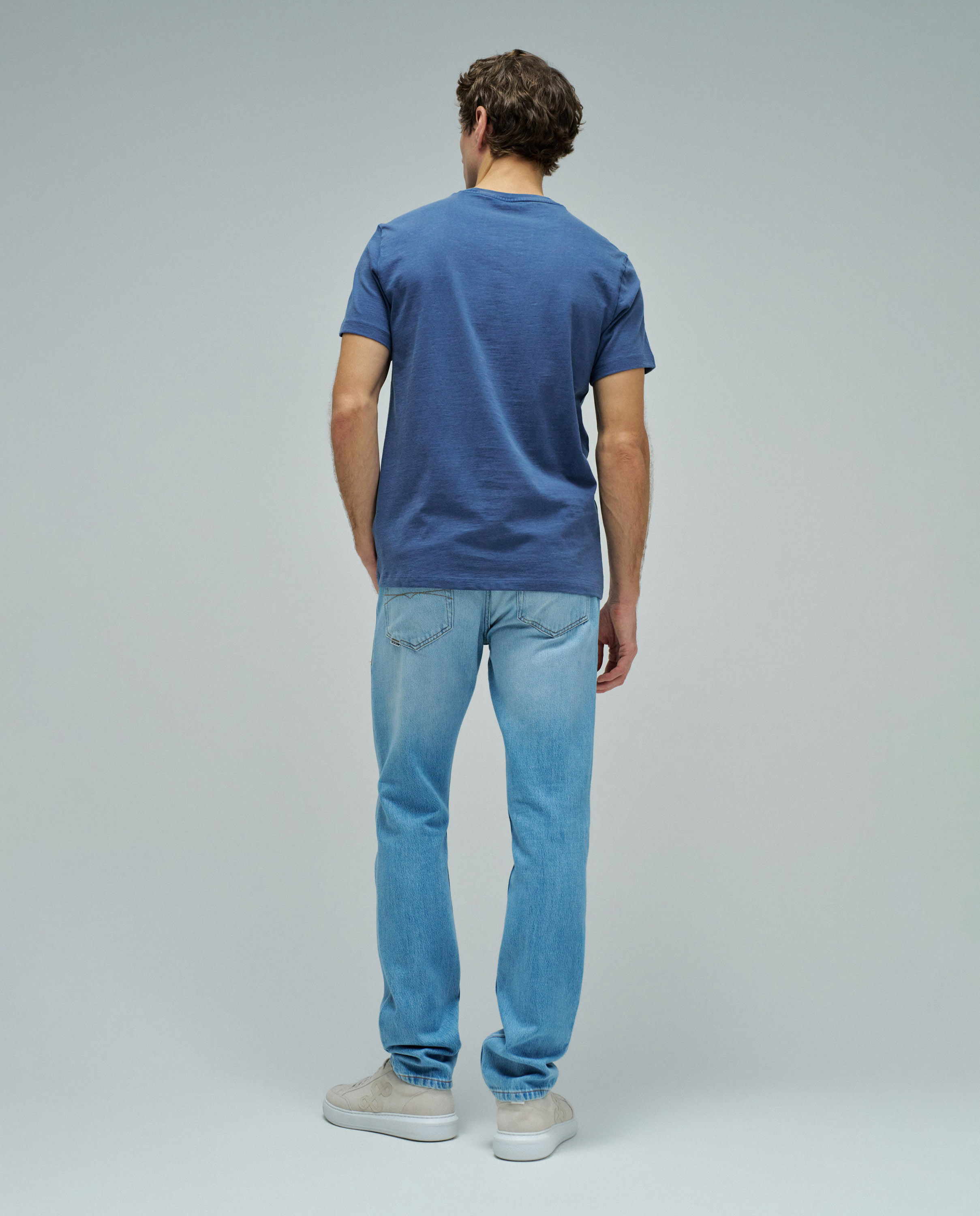 T-shirt com Branding Azul-3