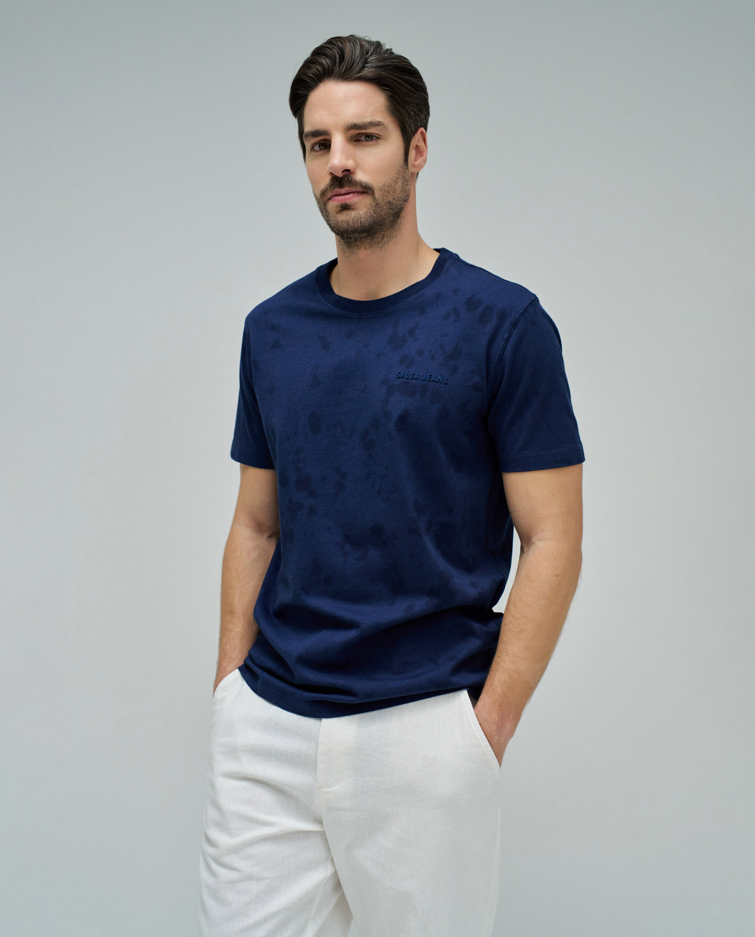 T-shirt com Branding Azul-1