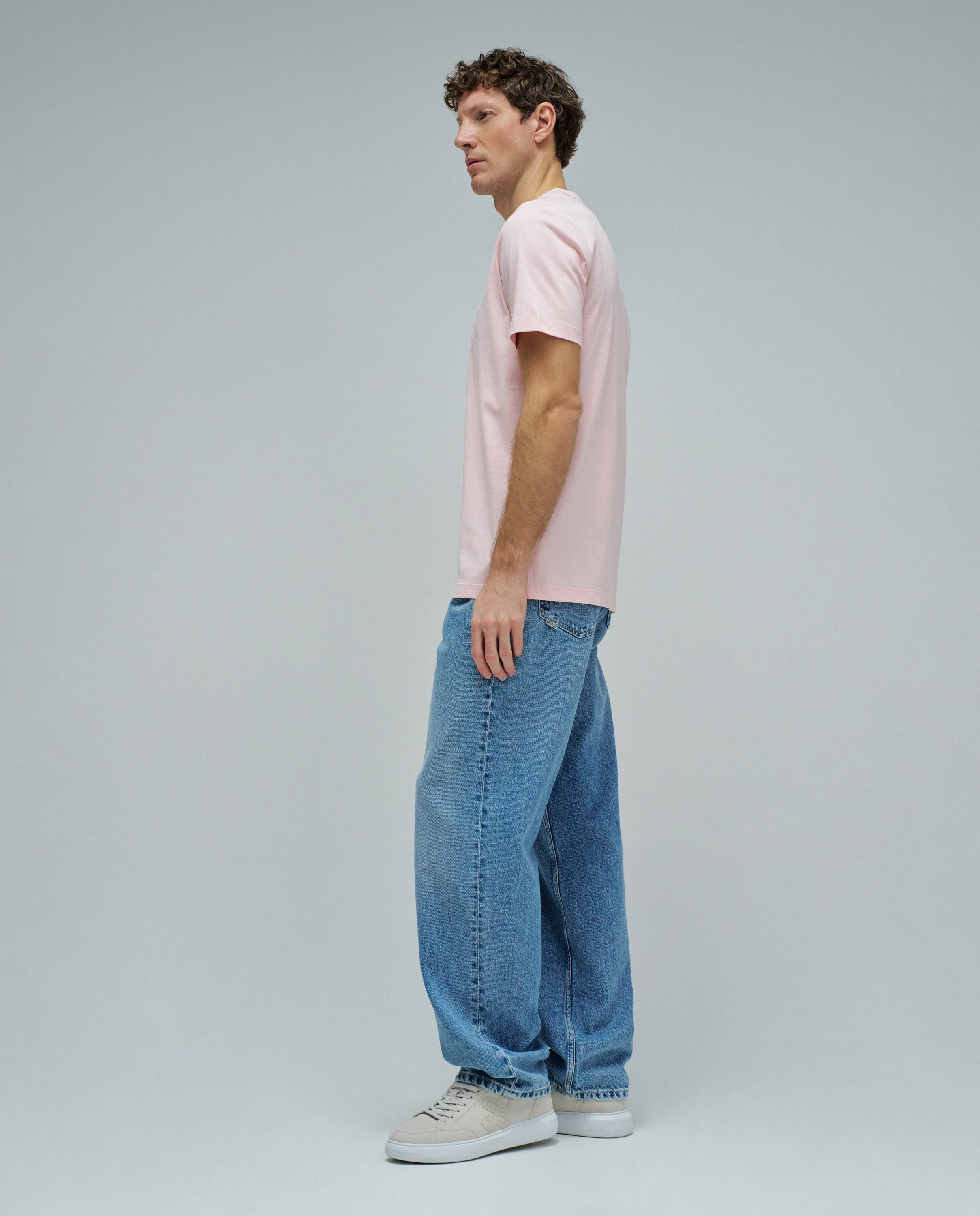 T-shirt com Branding Slim Fit Rosa-2