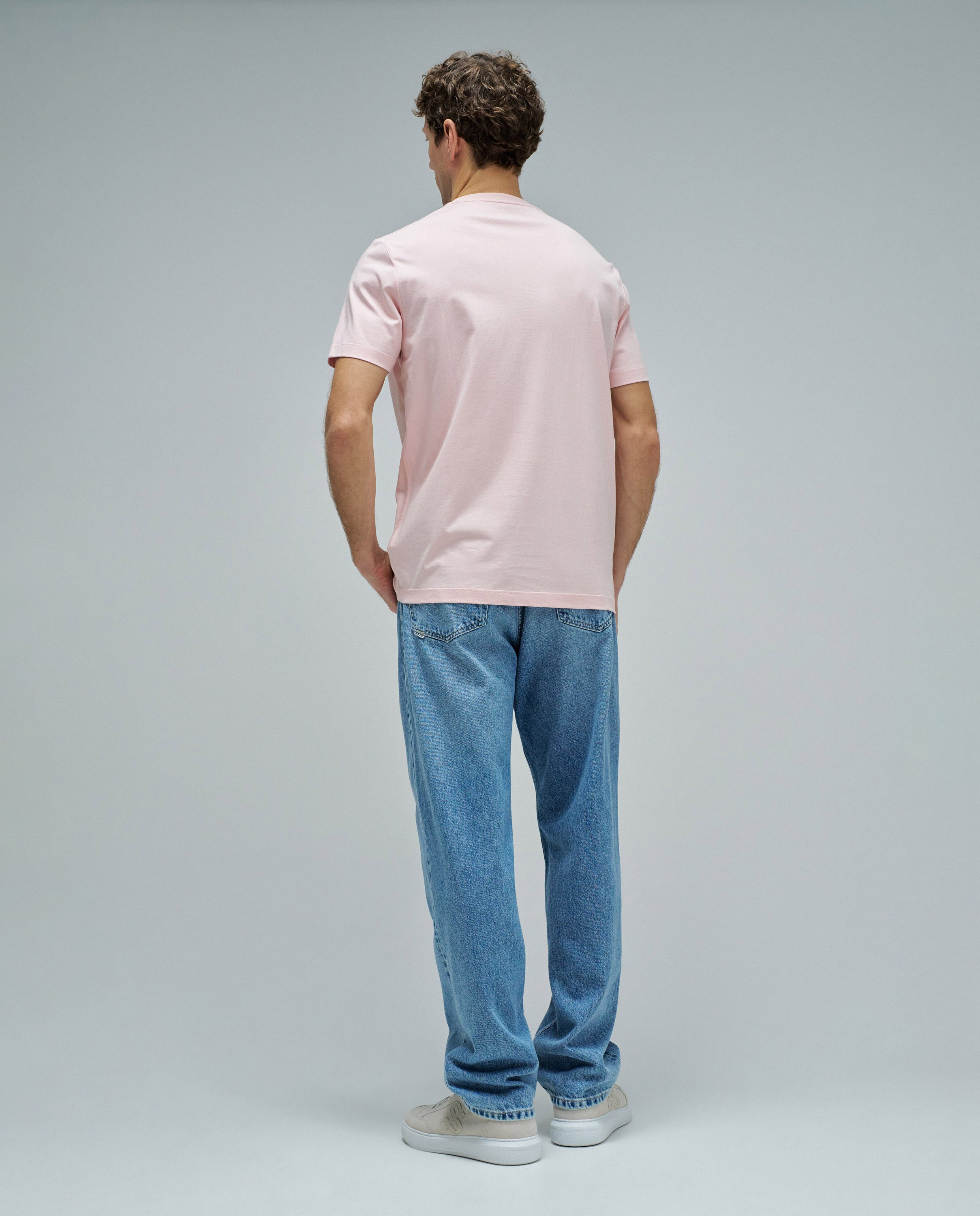 T-shirt com Branding Slim Fit Rosa-3