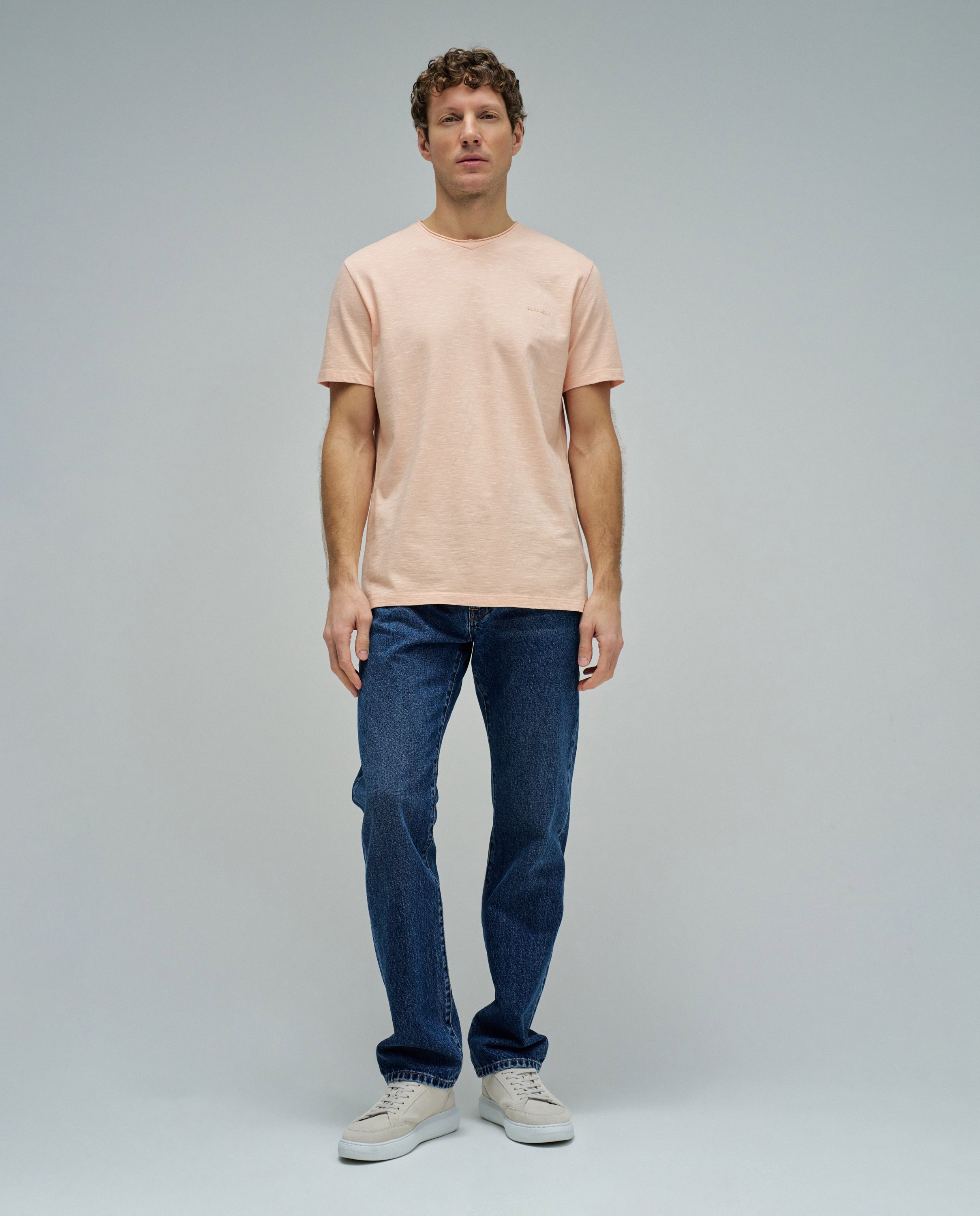 T-shirt Slim Fit com Branding Laranja-5