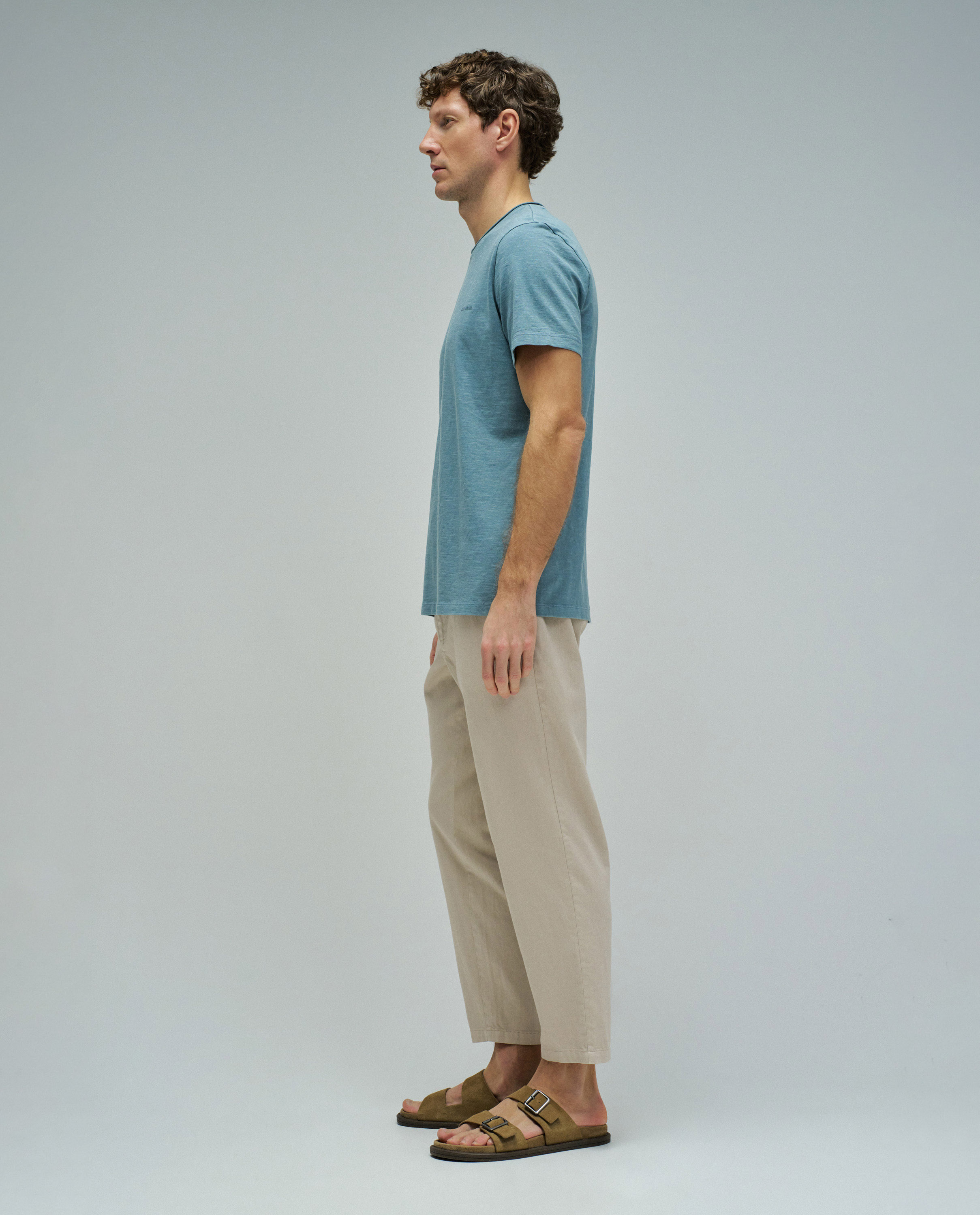 T-shirt Slim Fit com Branding Azul-2