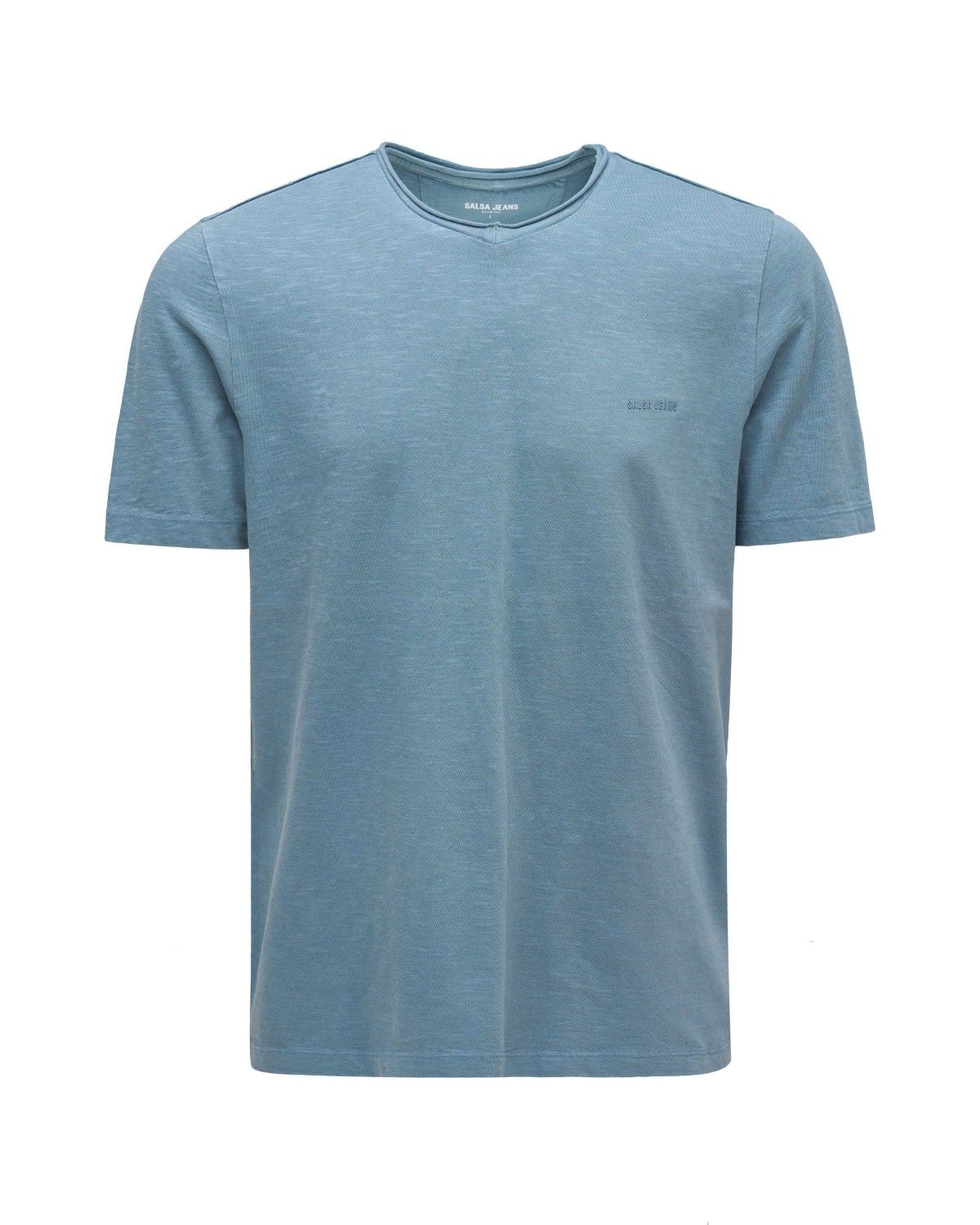 T-shirt Slim Fit com Branding Azul-6