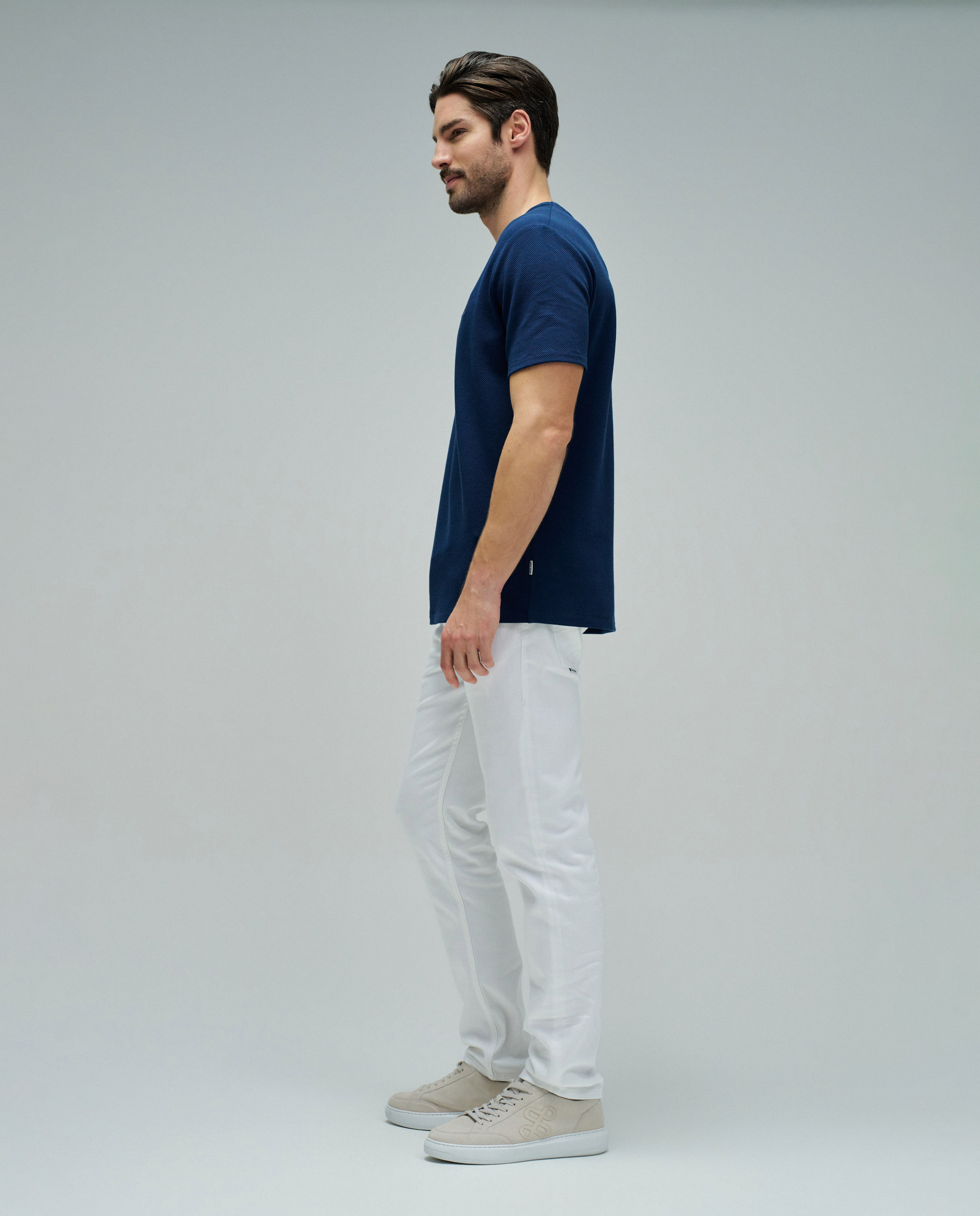 T-shirt com Textura Azul-2