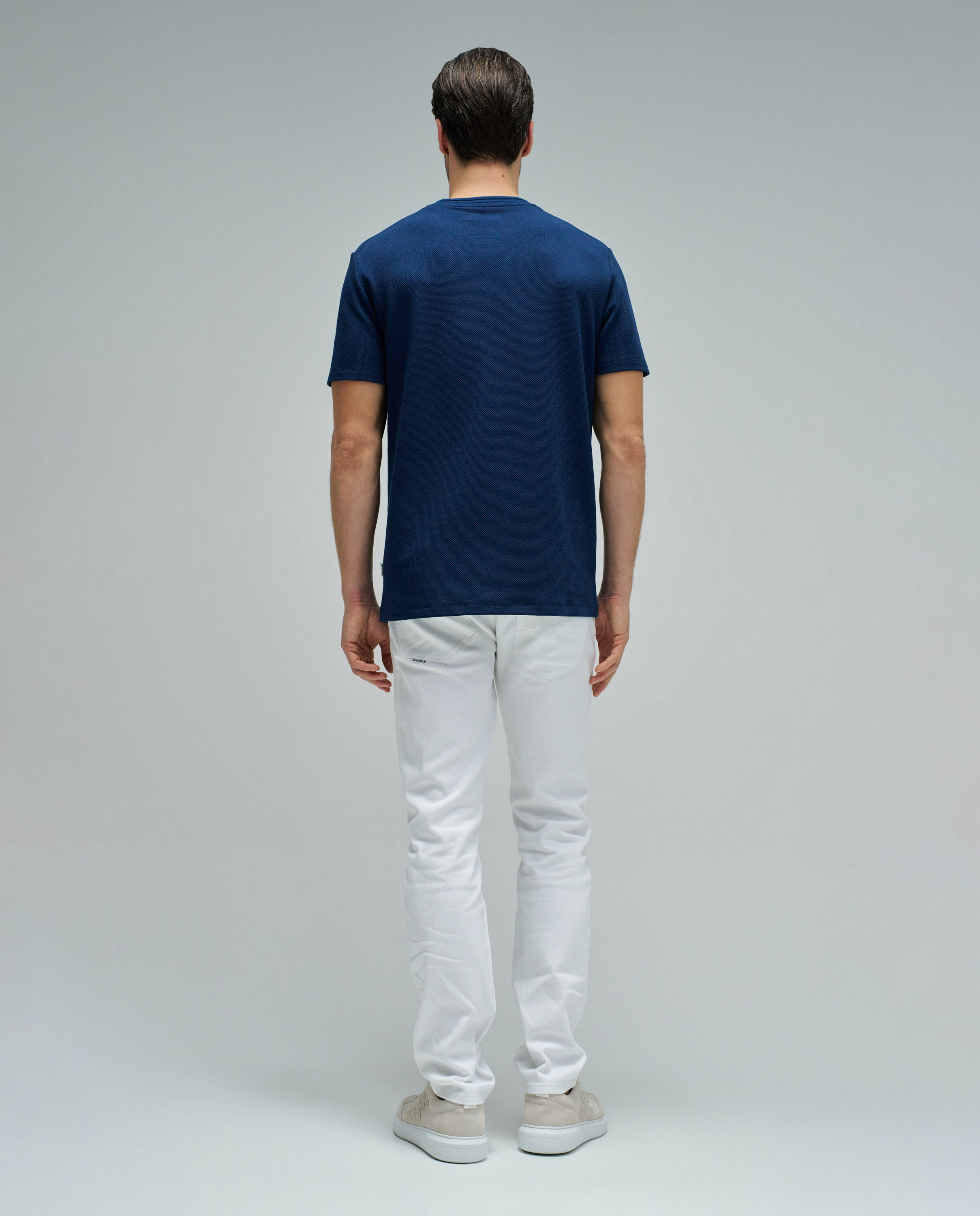 T-shirt com Textura Azul-3