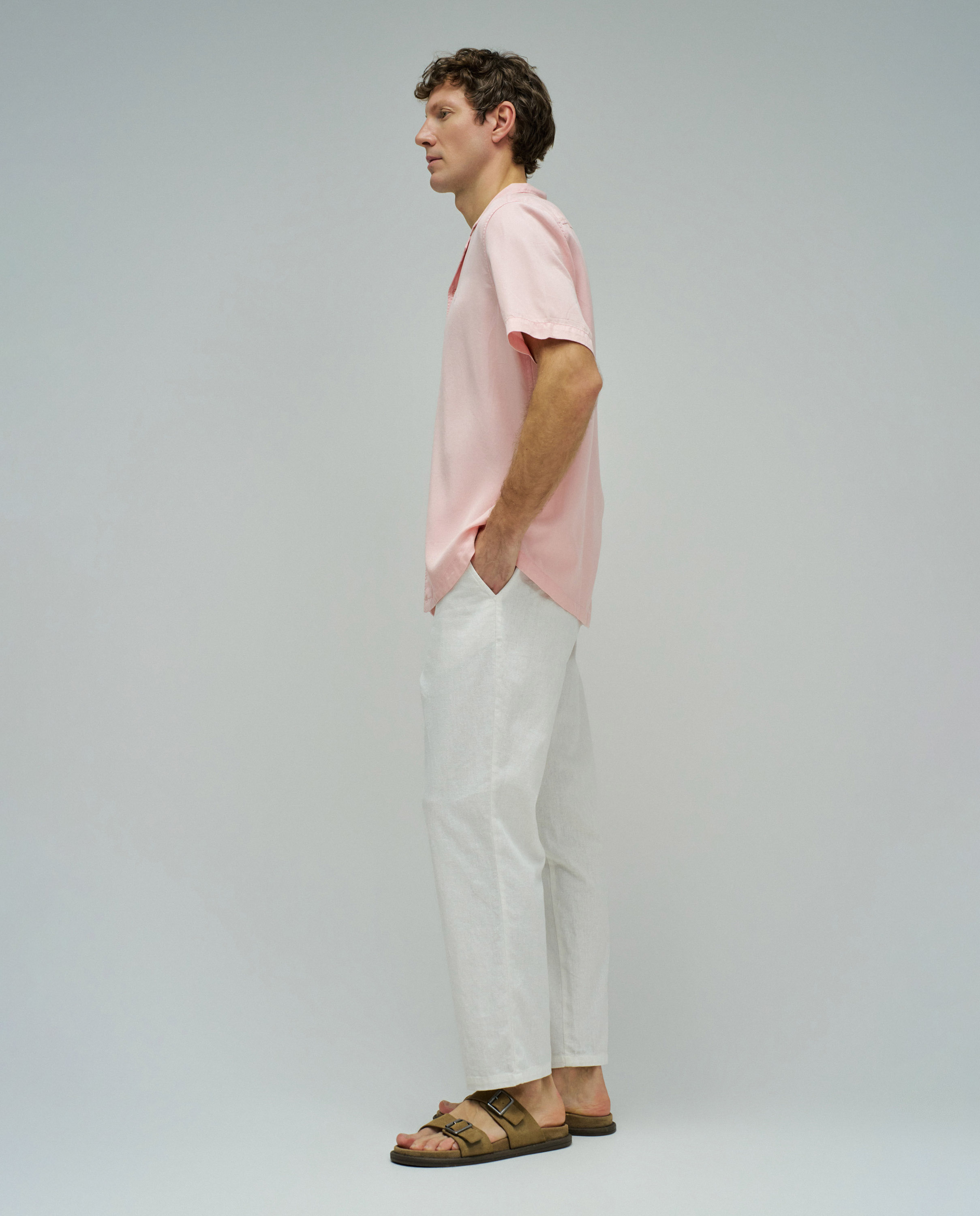 Camisa em Denim Leve Rosa-2