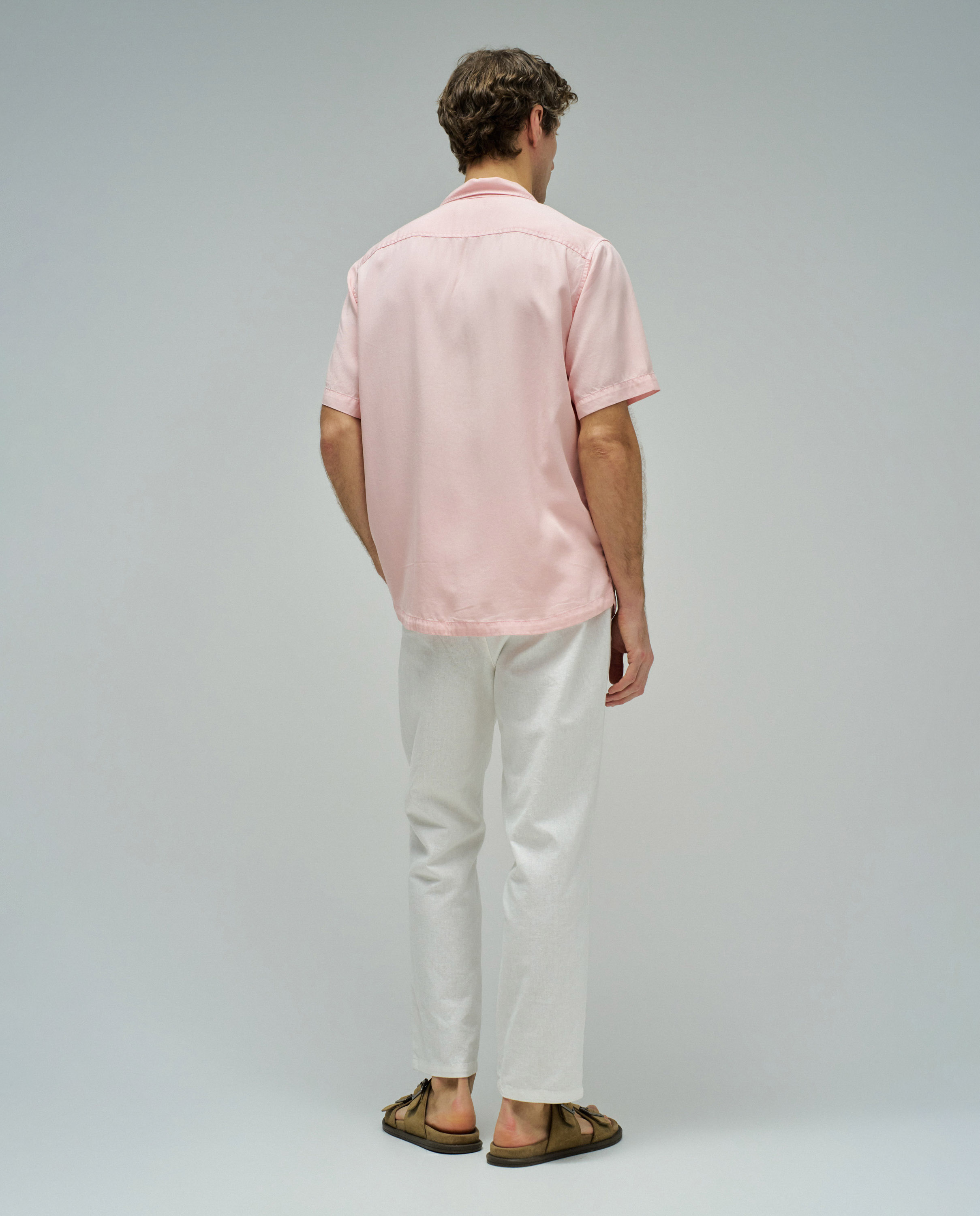 Camisa em Denim Leve Rosa-3