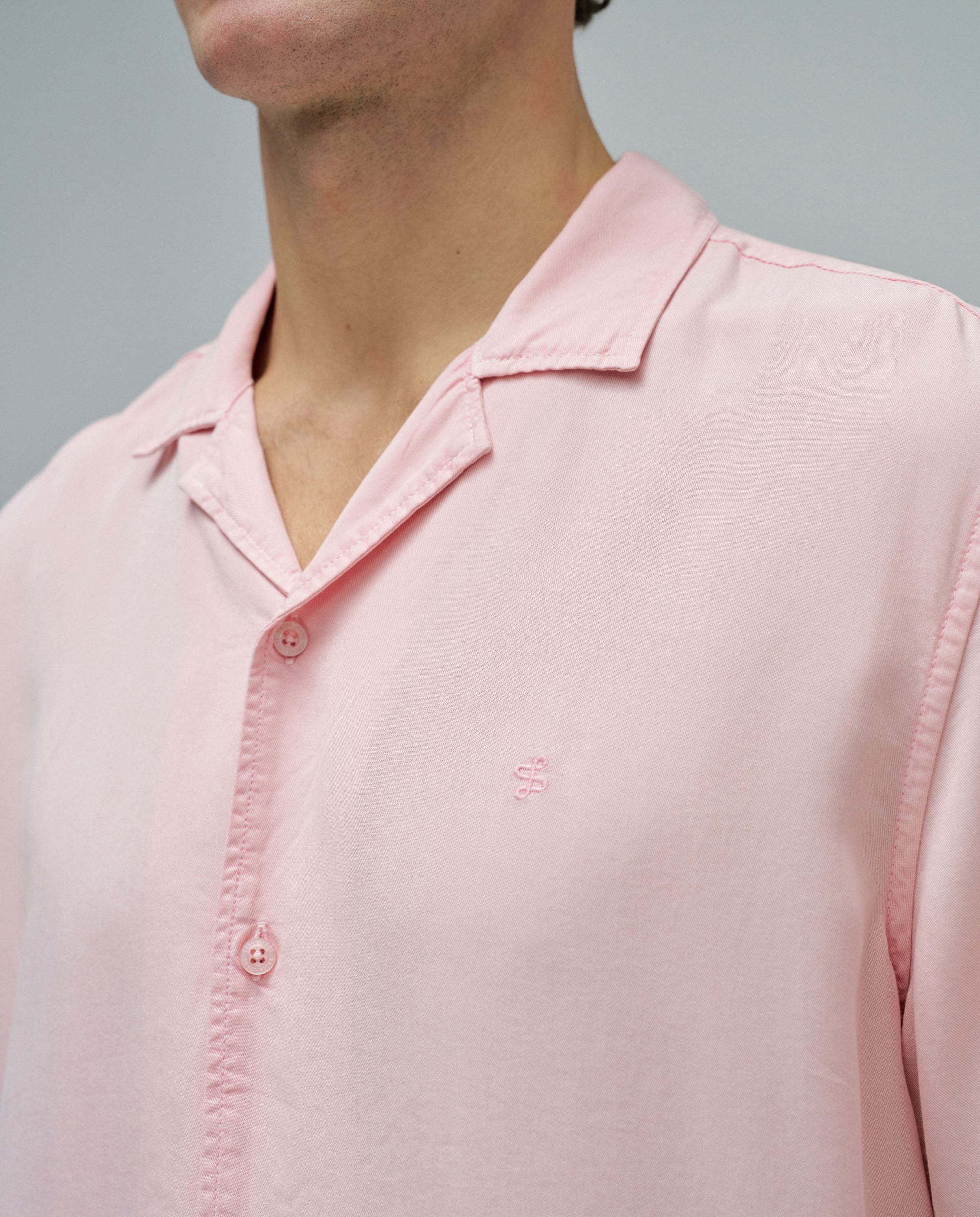 Camisa em Denim Leve Rosa-4