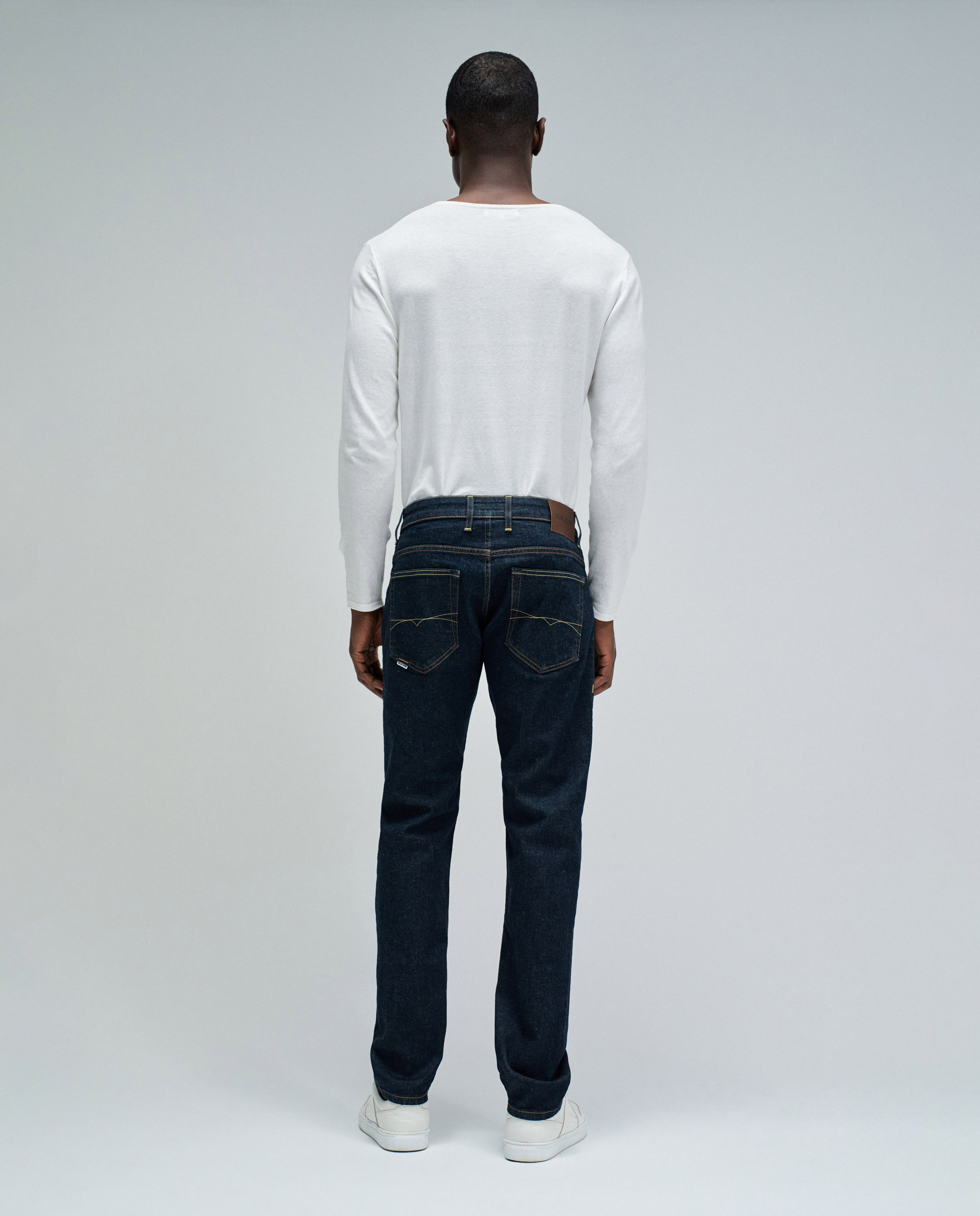 Jeans Regular com Design Moderno Azul-3