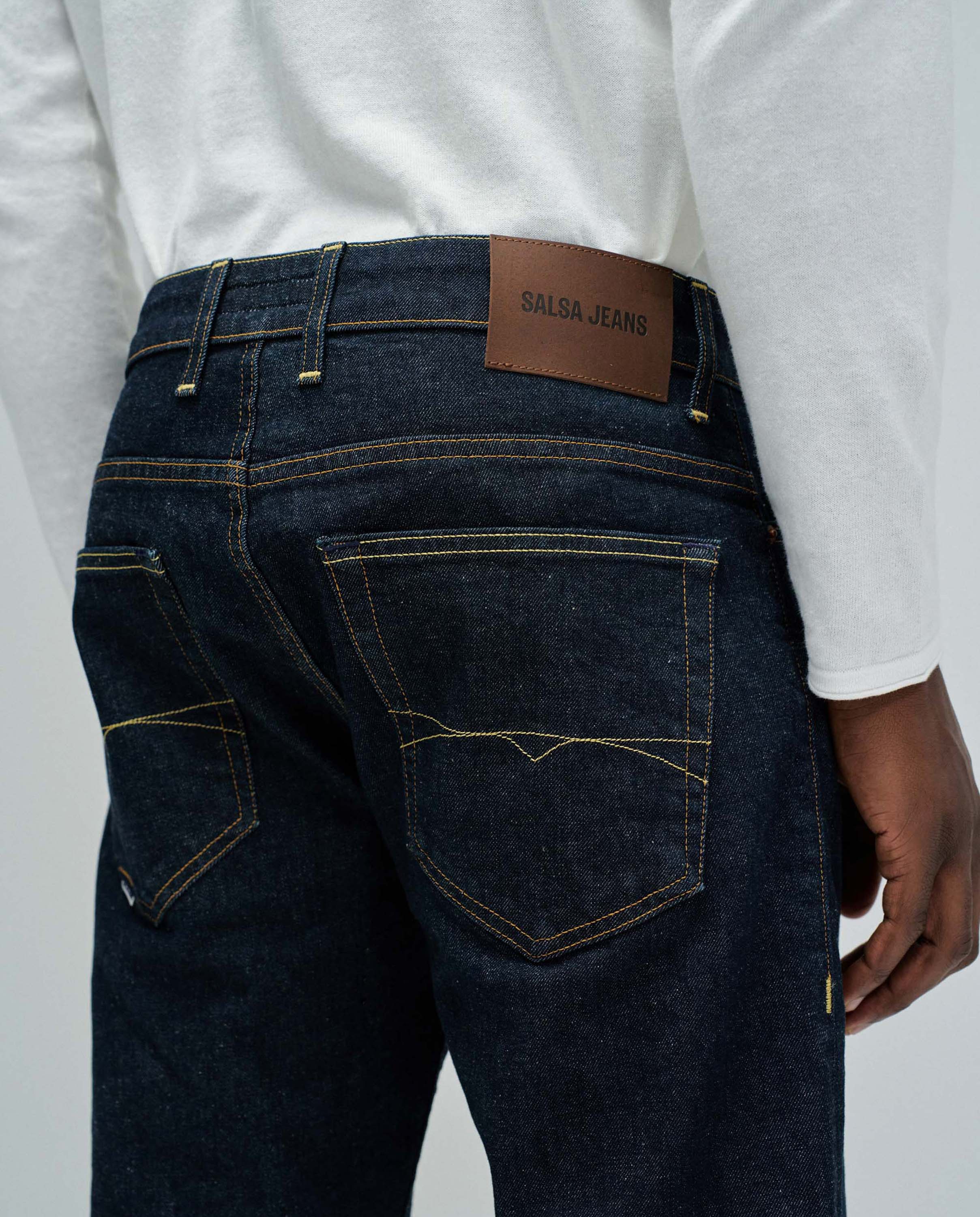 Jeans Regular com Design Moderno Azul-4