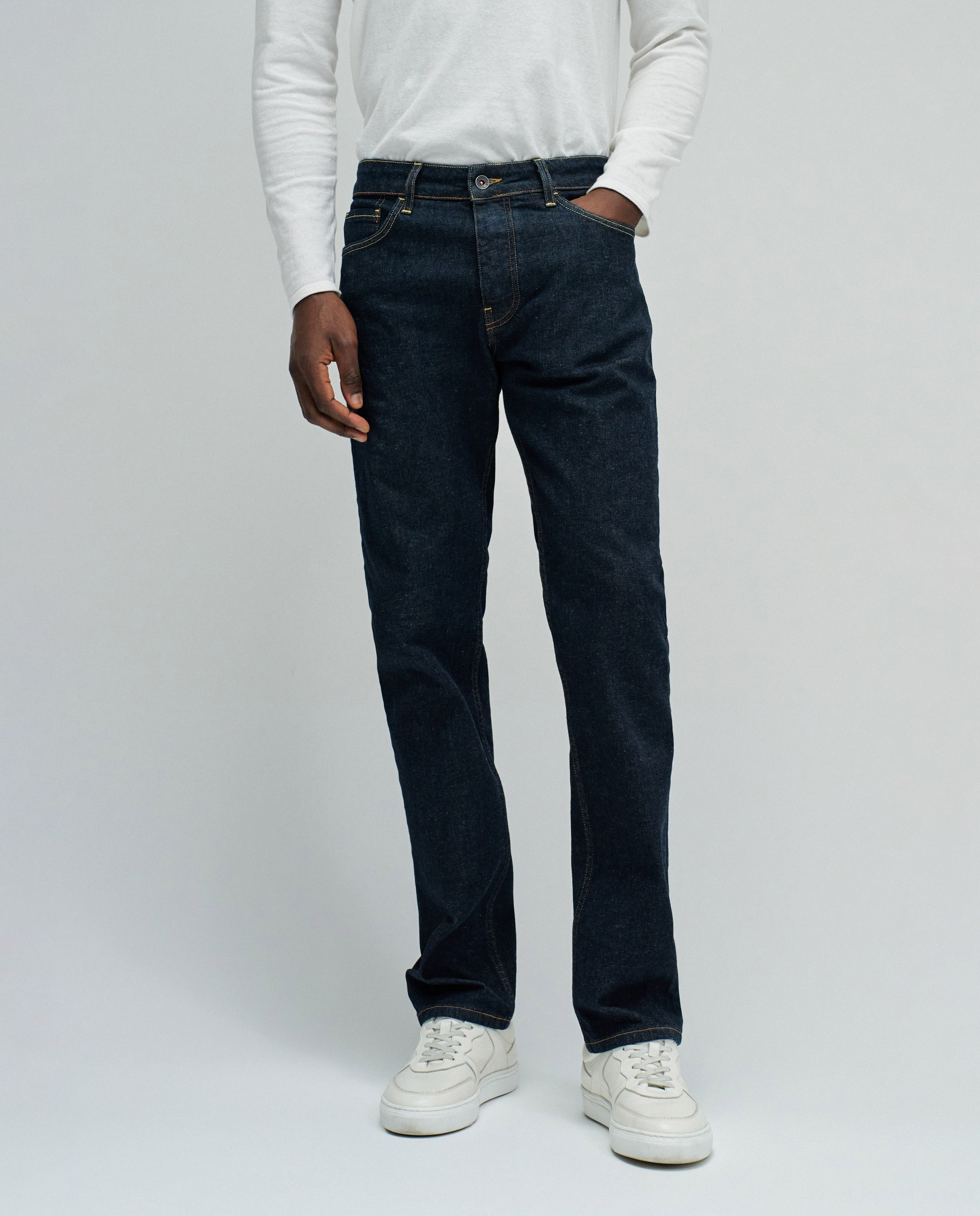 Jeans Regular com Design Moderno Azul-5