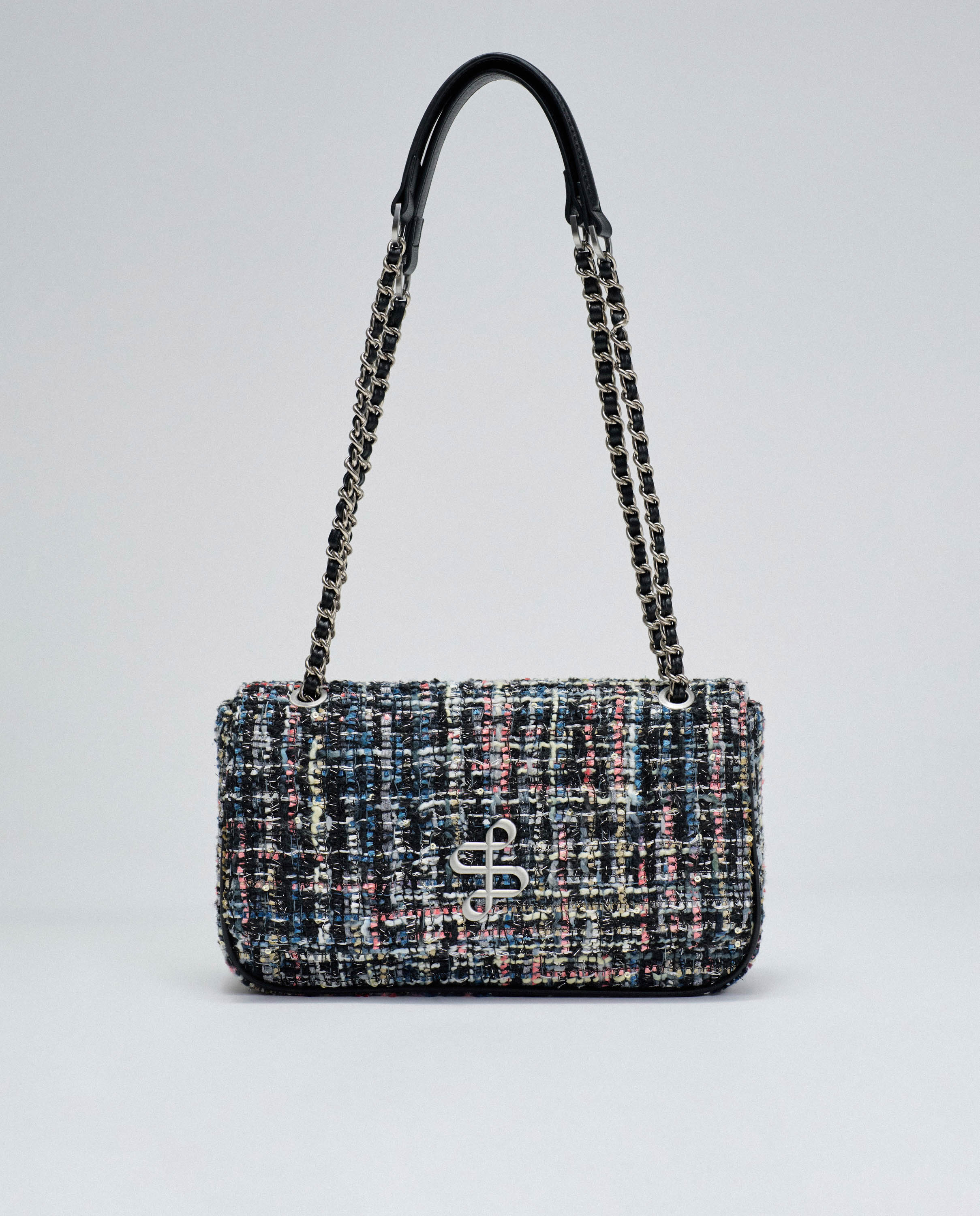 Mala de Tweed Preto-4
