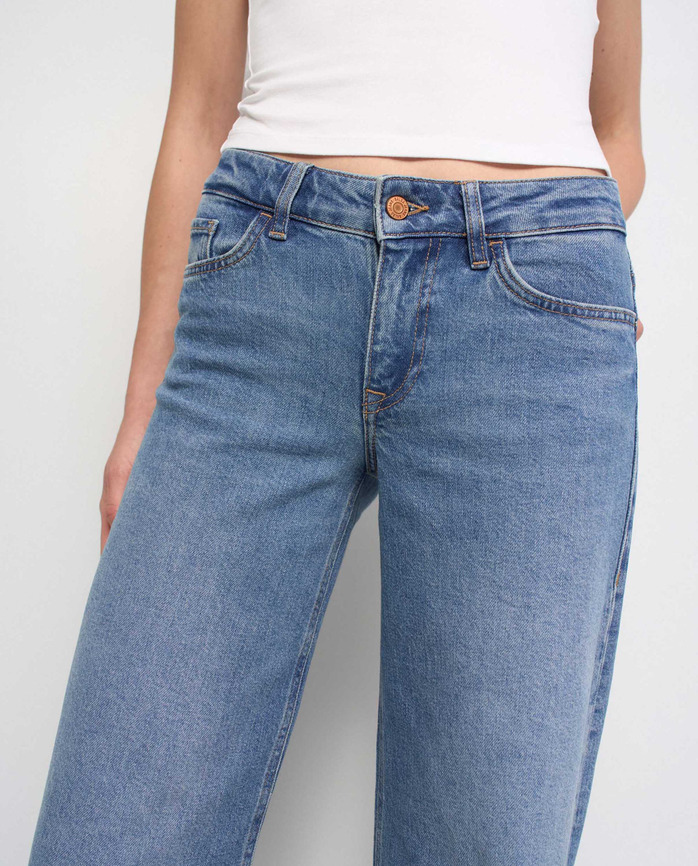 Jeans Low Rise Wide Azul-4