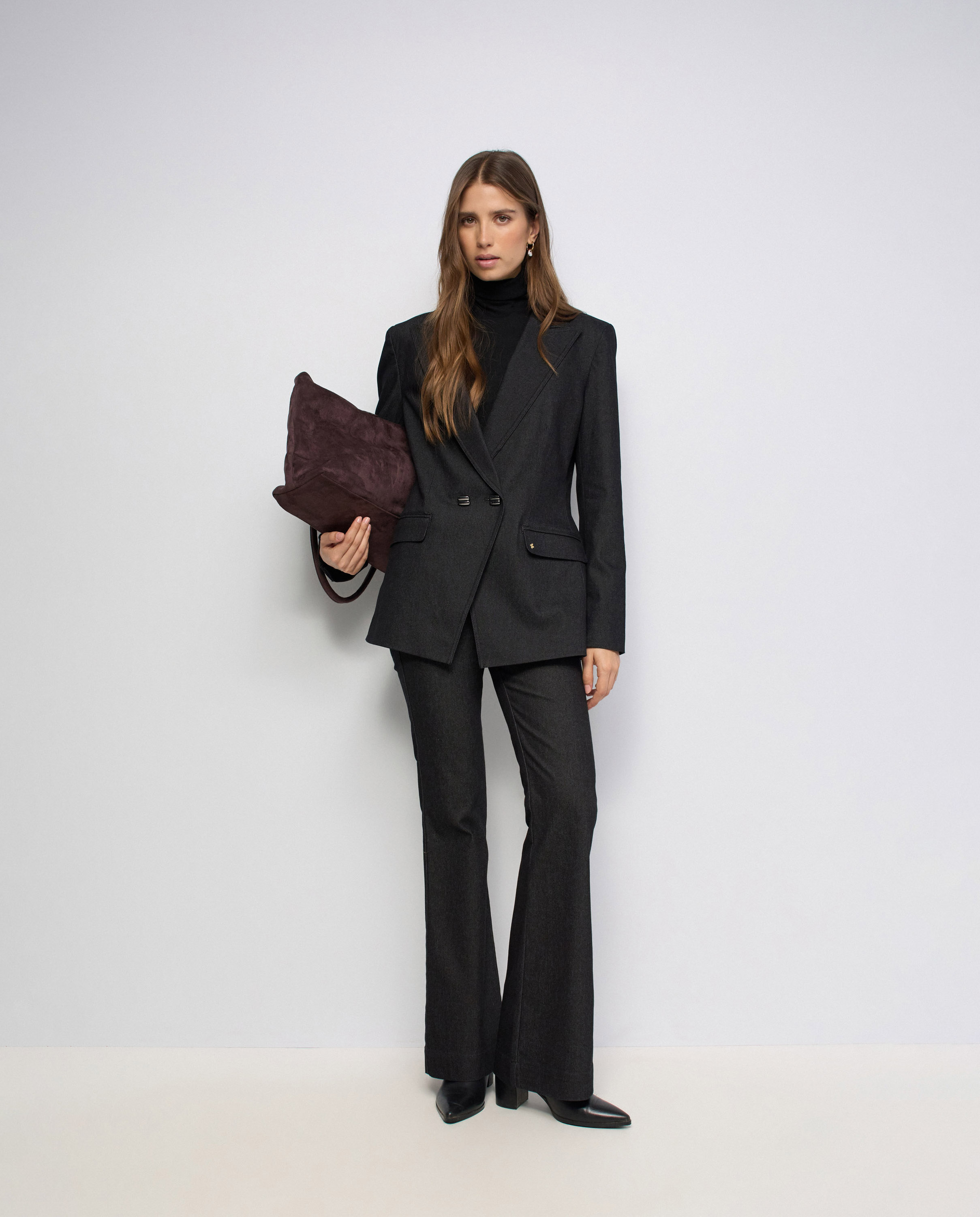 Blazer de Denim Preto-5