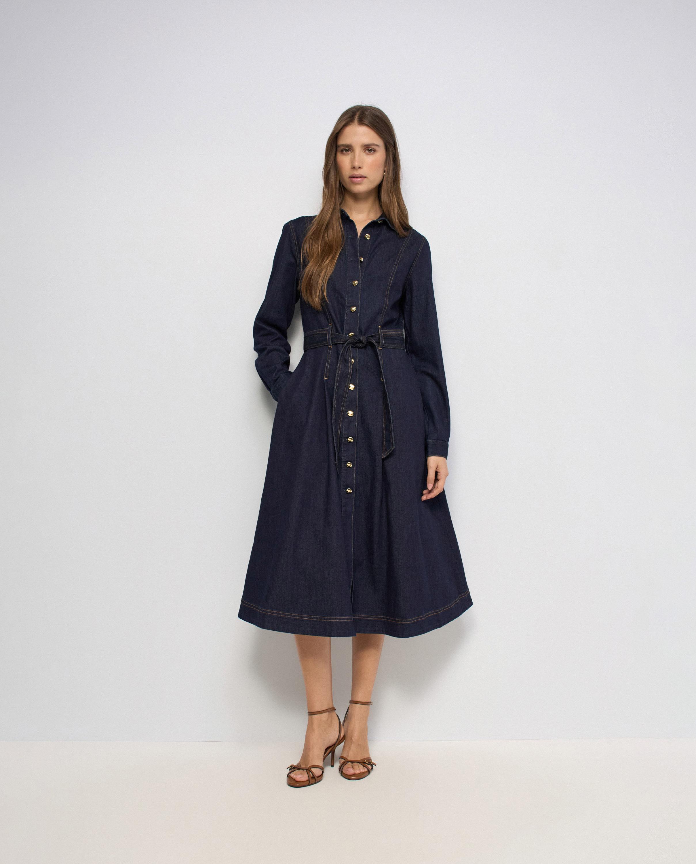 Vestido Jeans Midi Azul-5