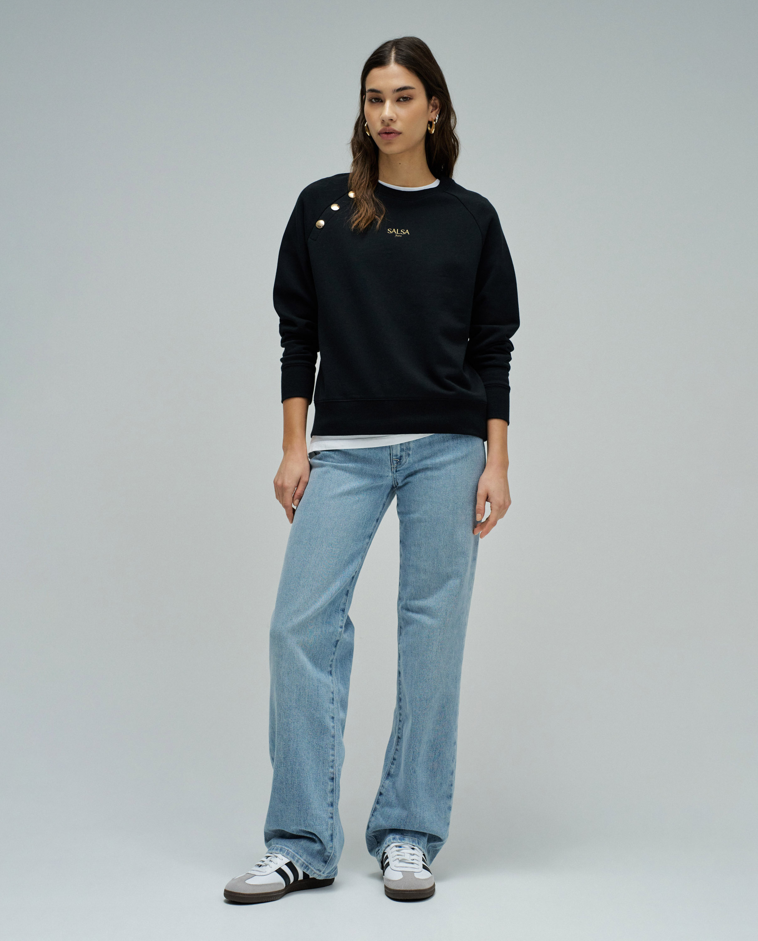 Sweatshirt com Branding e Corte Regular Preto-5