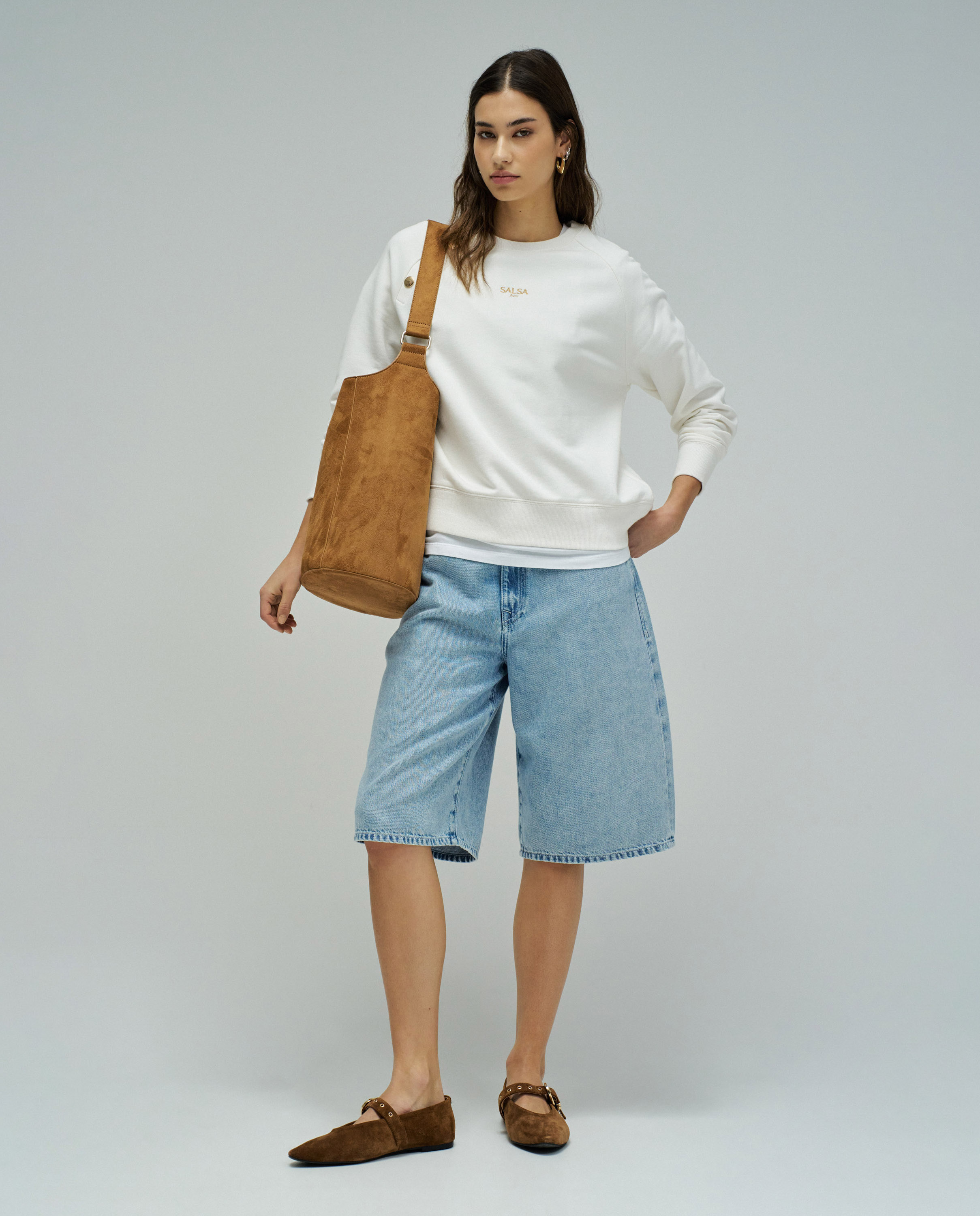 Sweatshirt com Branding e Corte Regular Natural-5