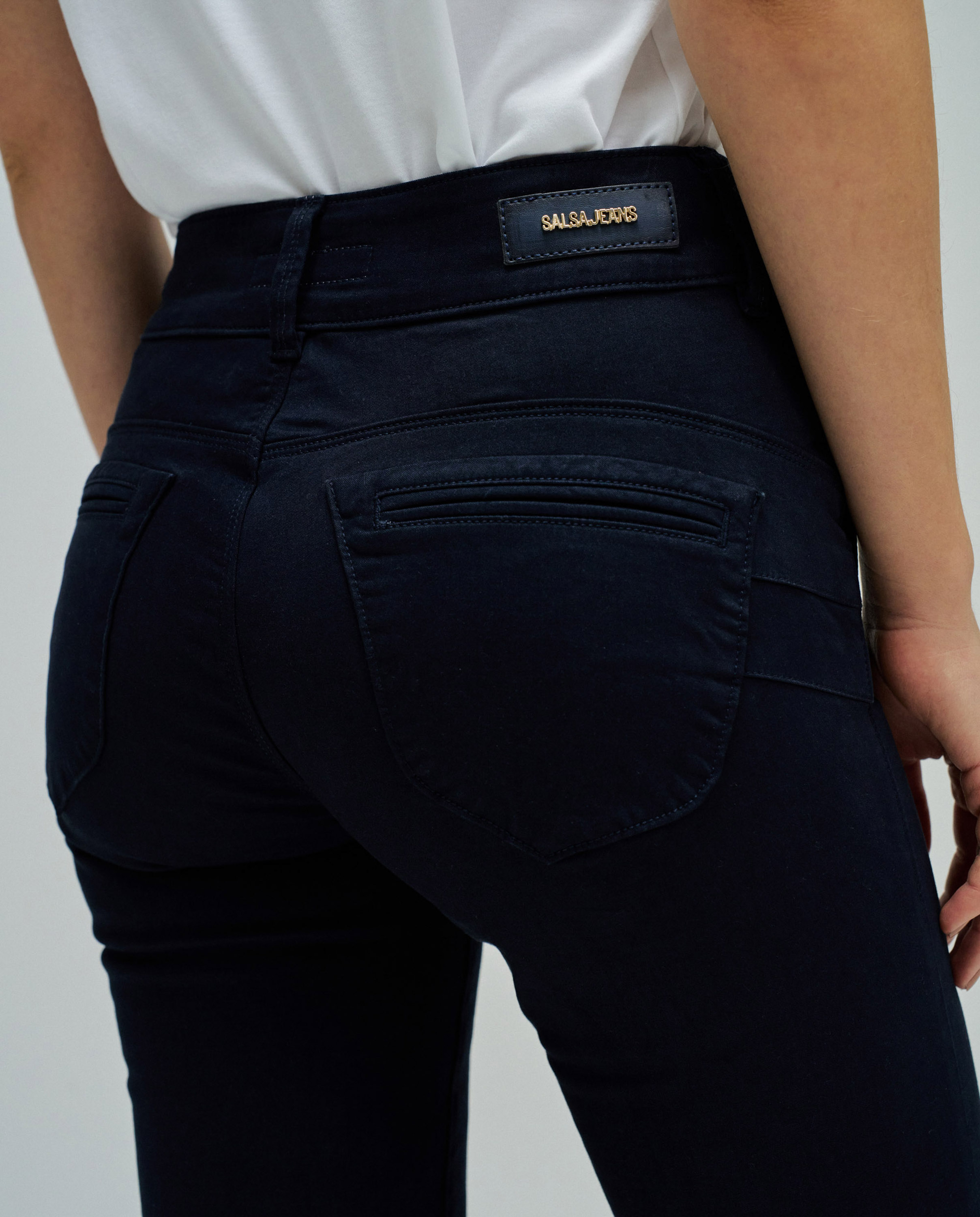 Jeans Secret Calças Chino Push In Cropped Slim Azul-4